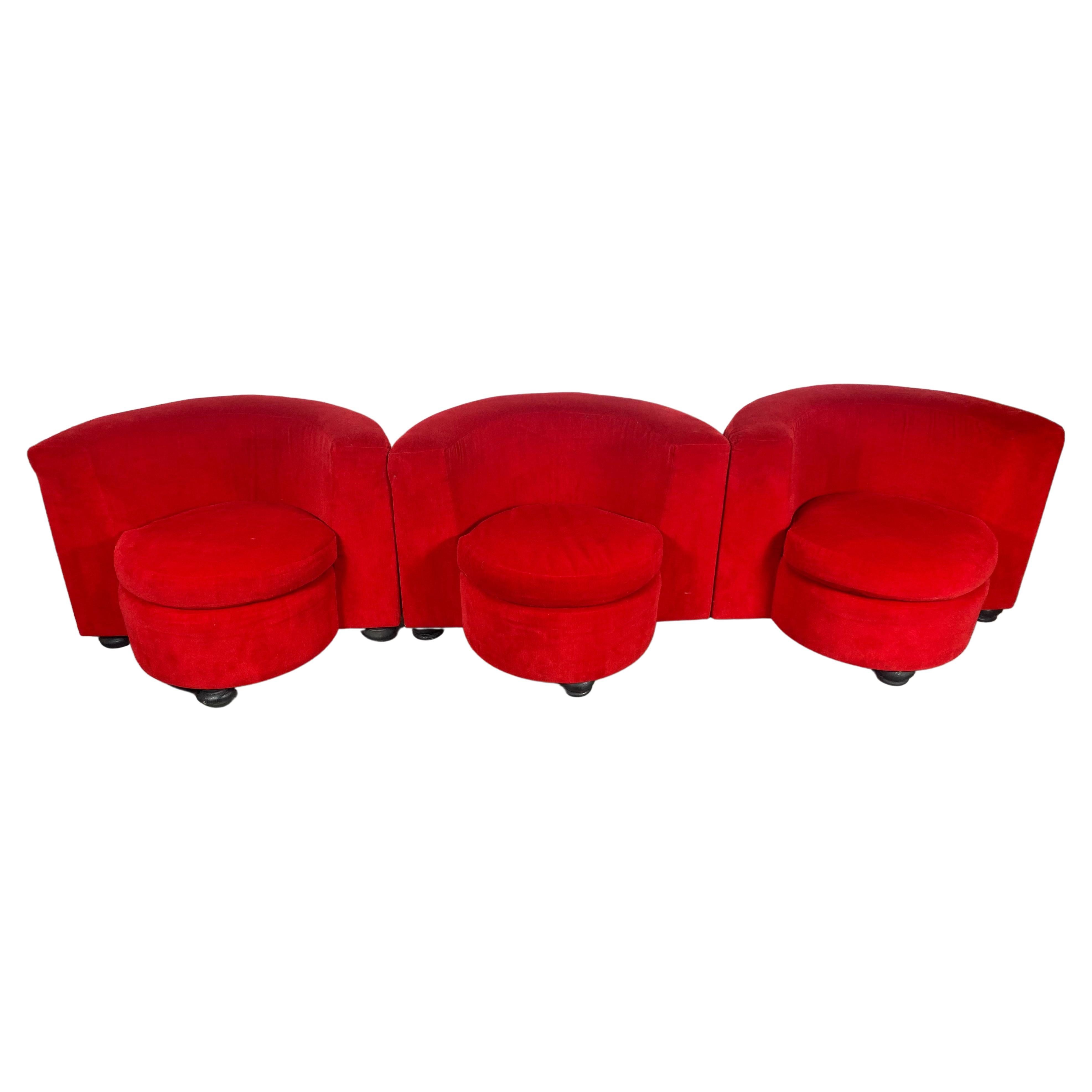 Amazing Sectional Sofa / lounge chairs/ tete tete made by Thayer Coggin. .1970s 
