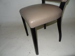 Erstaunlich "Set von 12 Stühlen Art Deco ", 1930 Frankreich in Leder und Holz