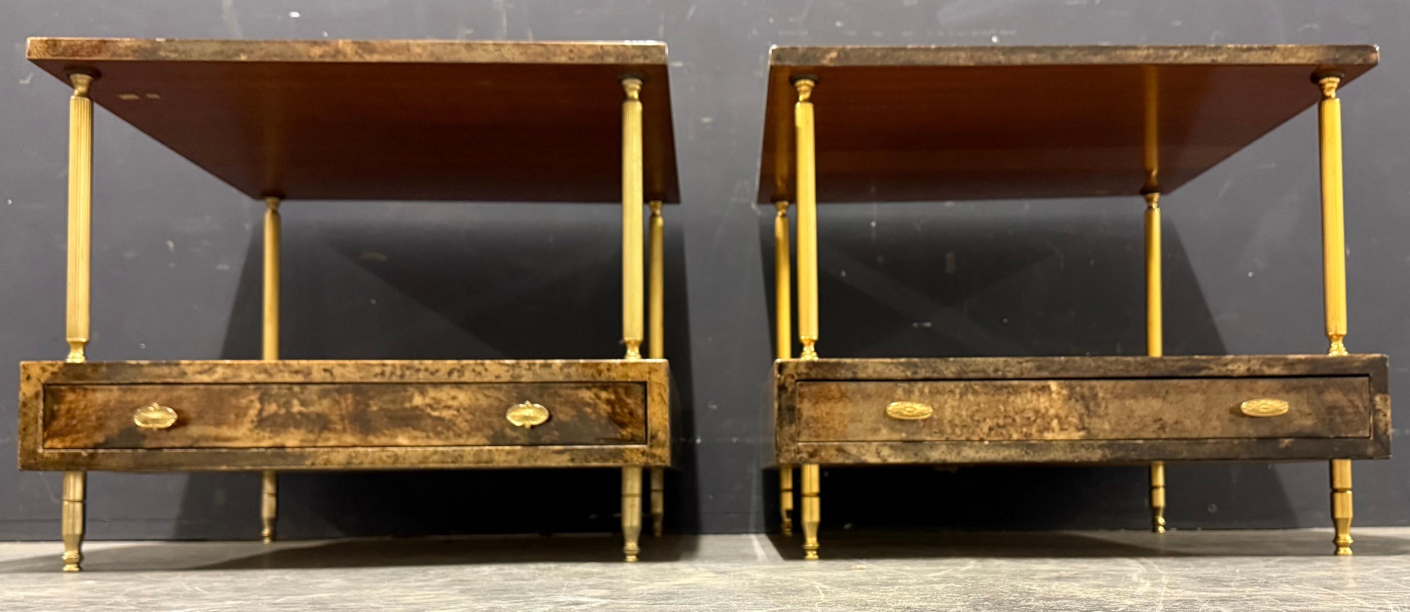 Incredibile set di 2 tavolini da salotto di Aldo Tura in vendita 3