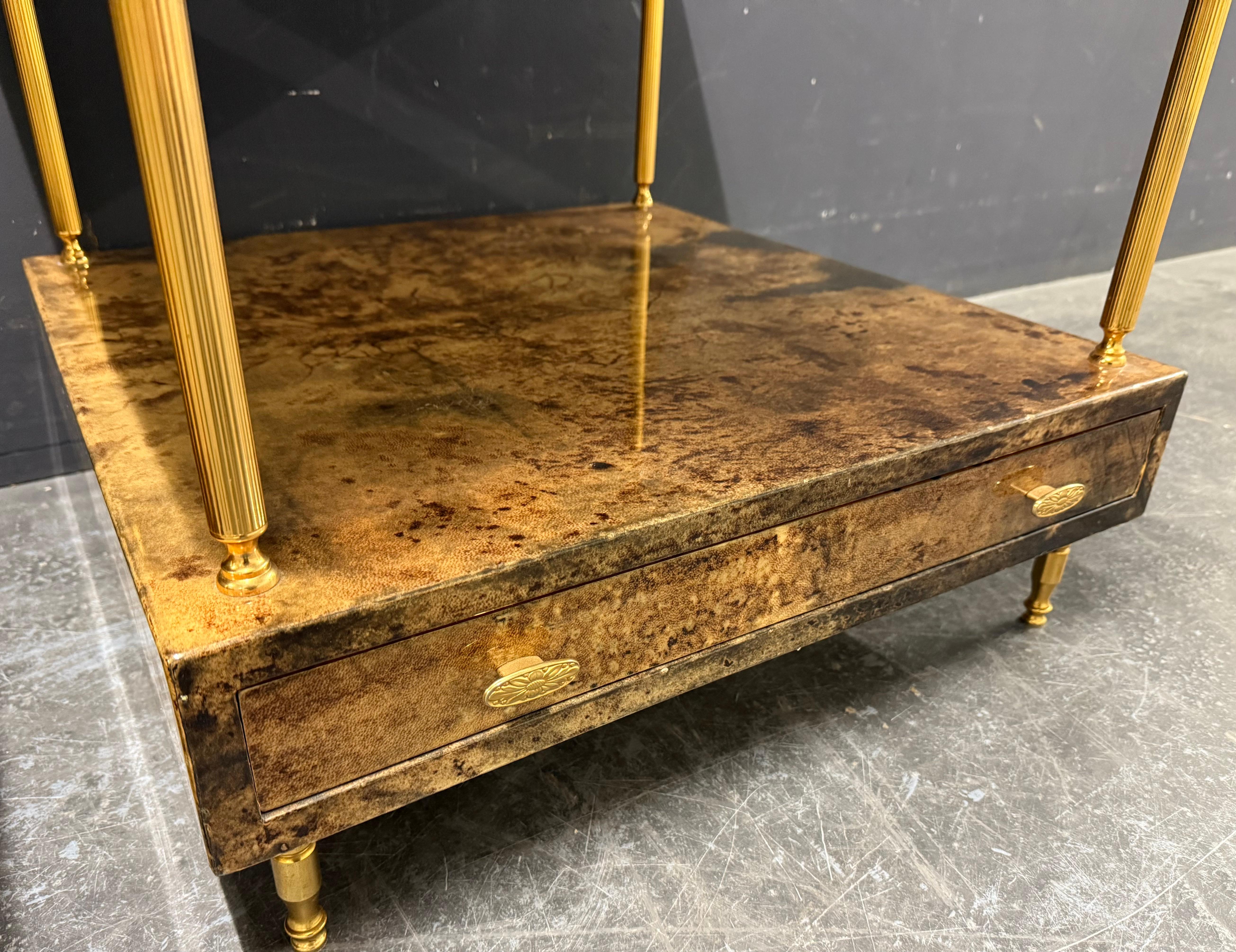 Fine XX secolo Incredibile set di 2 tavolini da salotto di Aldo Tura in vendita