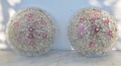 Amazing Set of 2 Murano Glass Ceiling Flower by Seguso for Venini