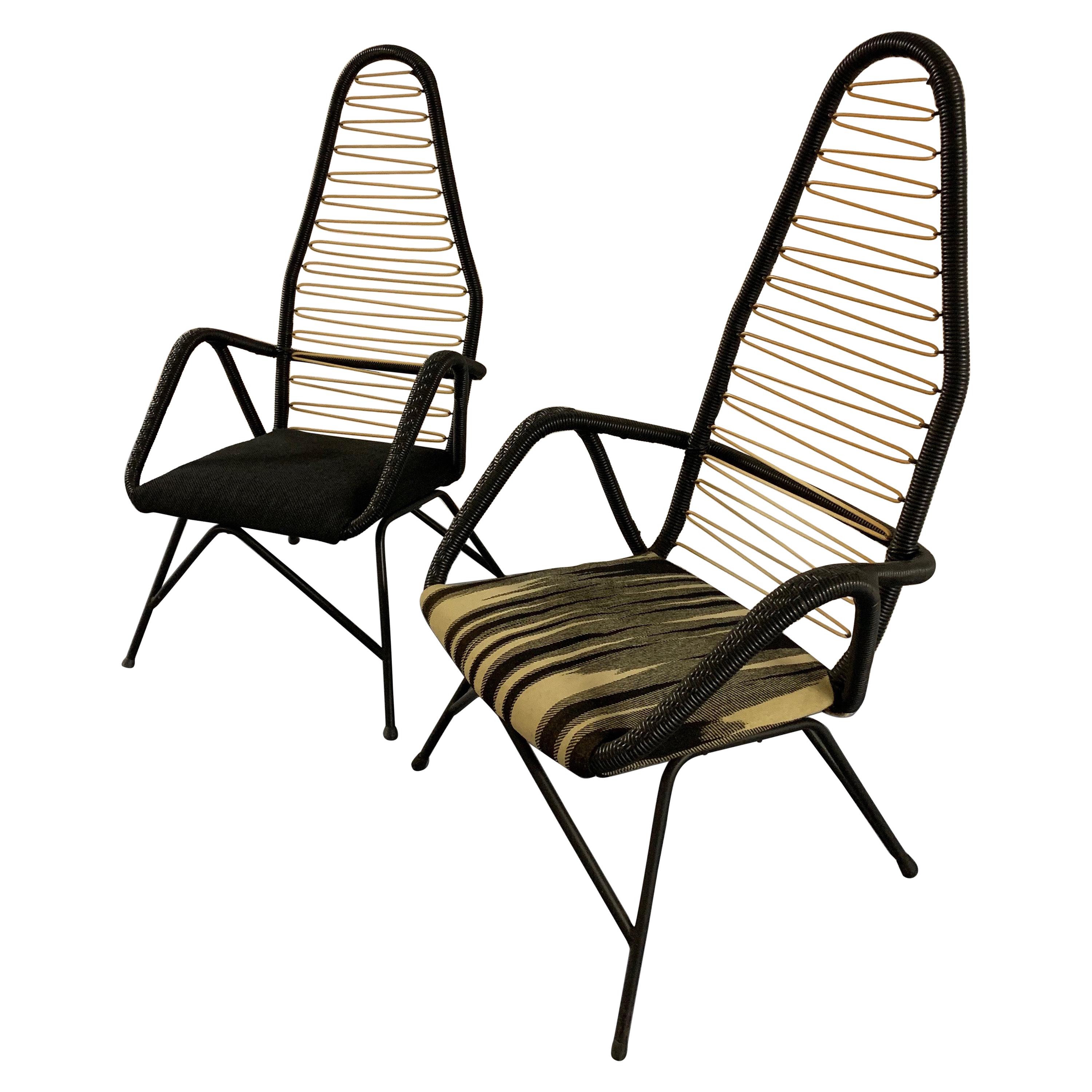 Amazing Set of 2 Scandinavian Highback Lounge Chairs For Sale