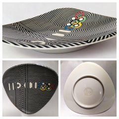 Amazing Set of 5 Original Ashtrays from Mexico68 Olympic Games in Striking Color