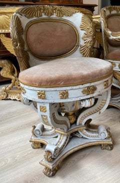 Magnifique ensemble de fauteuil et 2 chaises Premier Empire Napoléon III début du 19ème siècle