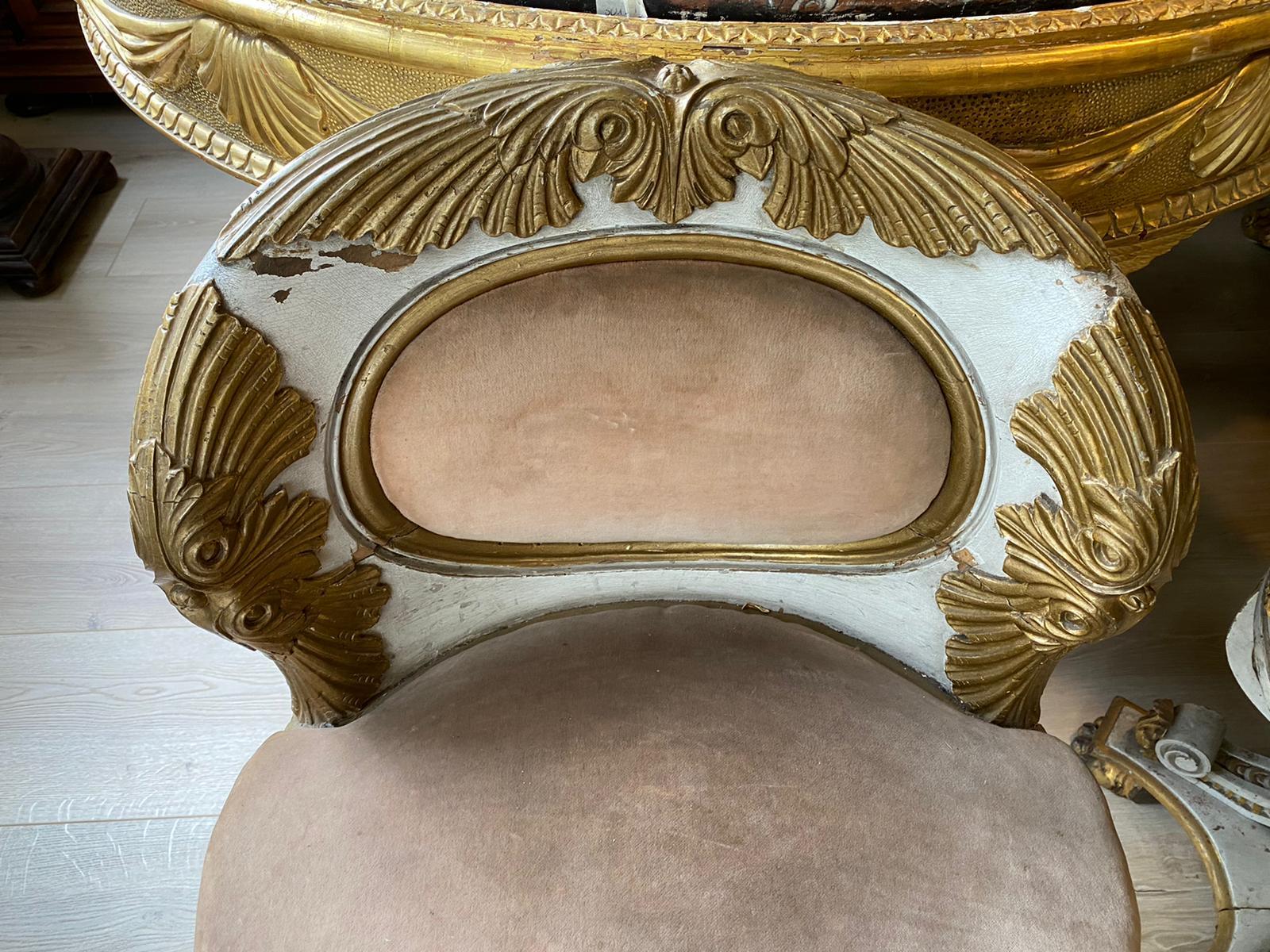 Magnifique ensemble de fauteuil et 2 chaises Premier Empire Napoléon III début du 19ème siècle en vente 1