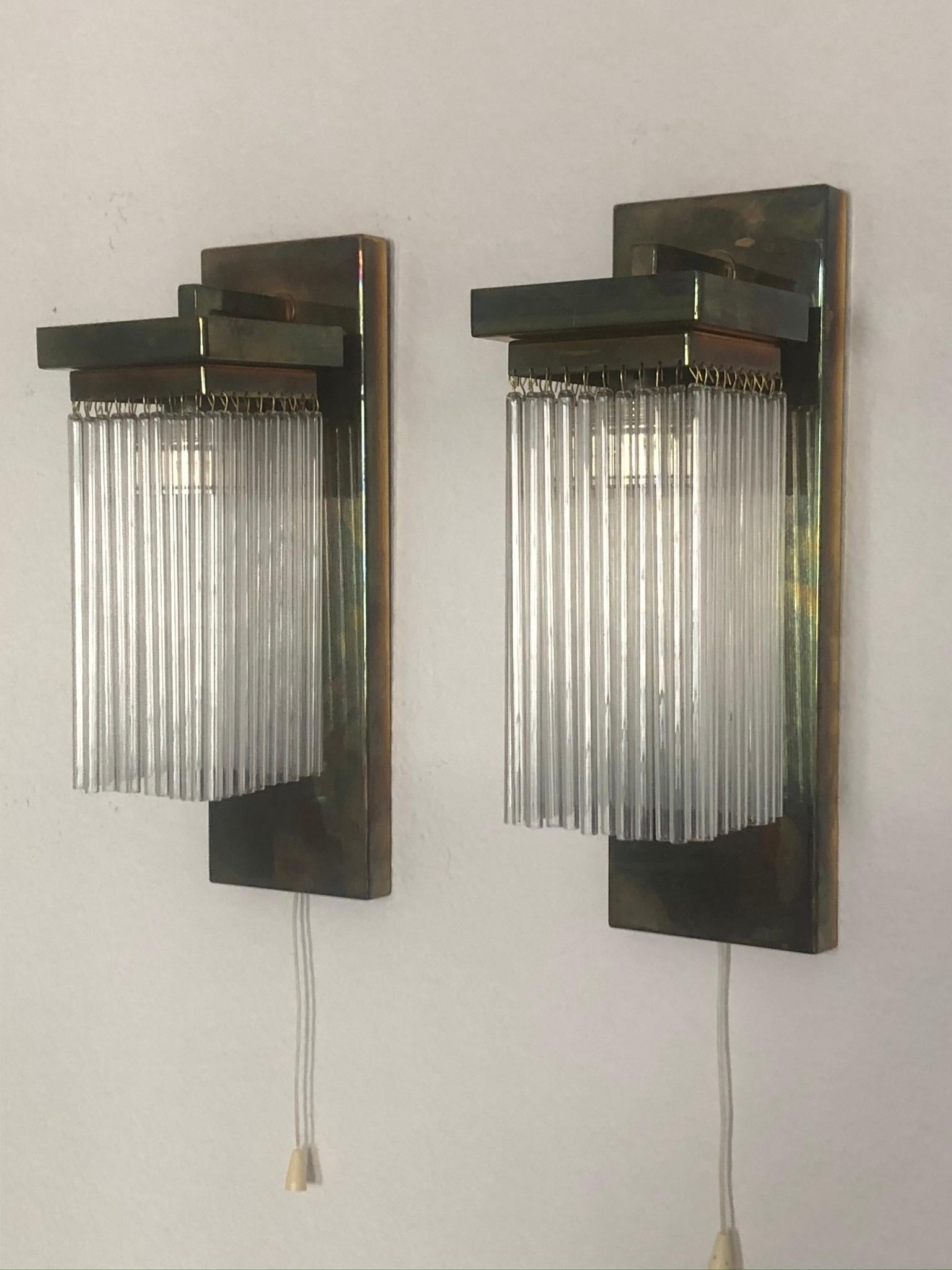 Late 20th Century Amazing Set of Light Fixtures, Austria, Vienna, Koloman Moser Style