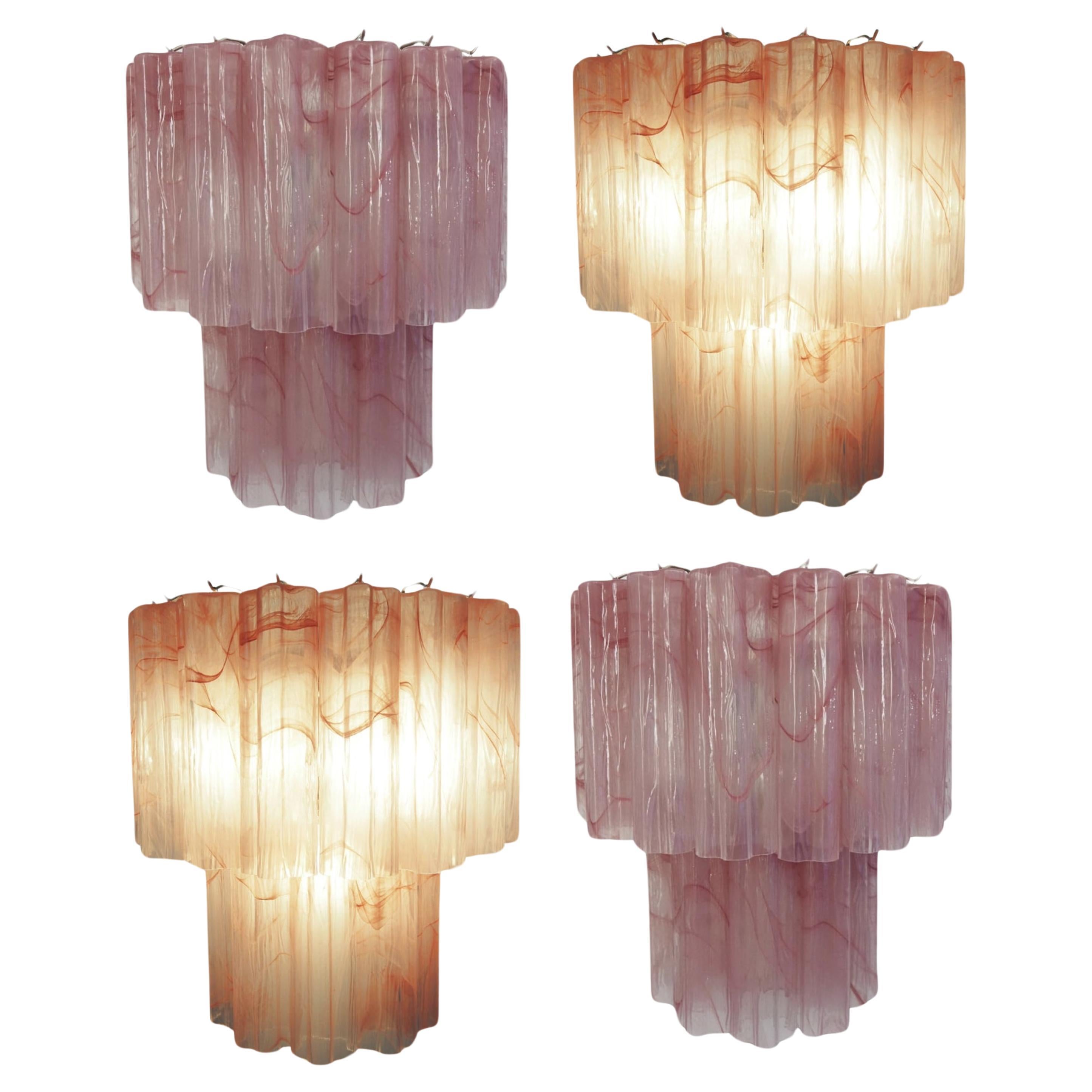Amazing Set of Four Murano Glass Wall Sconces For Sale
