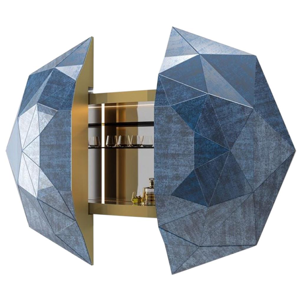 Increíble Mueble Bar Diamante Vetrite Interior Cristal Bronceado