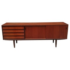 Amazing Sideboard in Teak with Drawers and Sliding Doors 1960 Denmark