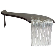 Incredibile console con foglie d'argento e Macassar