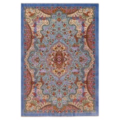 Amazing Small Fine Floral Luxurious Vintage Persian Silk Qum Rug 3'6" x 5'2"