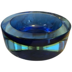Amazing Sommerso Murano Glass Ashtray, circa 1970