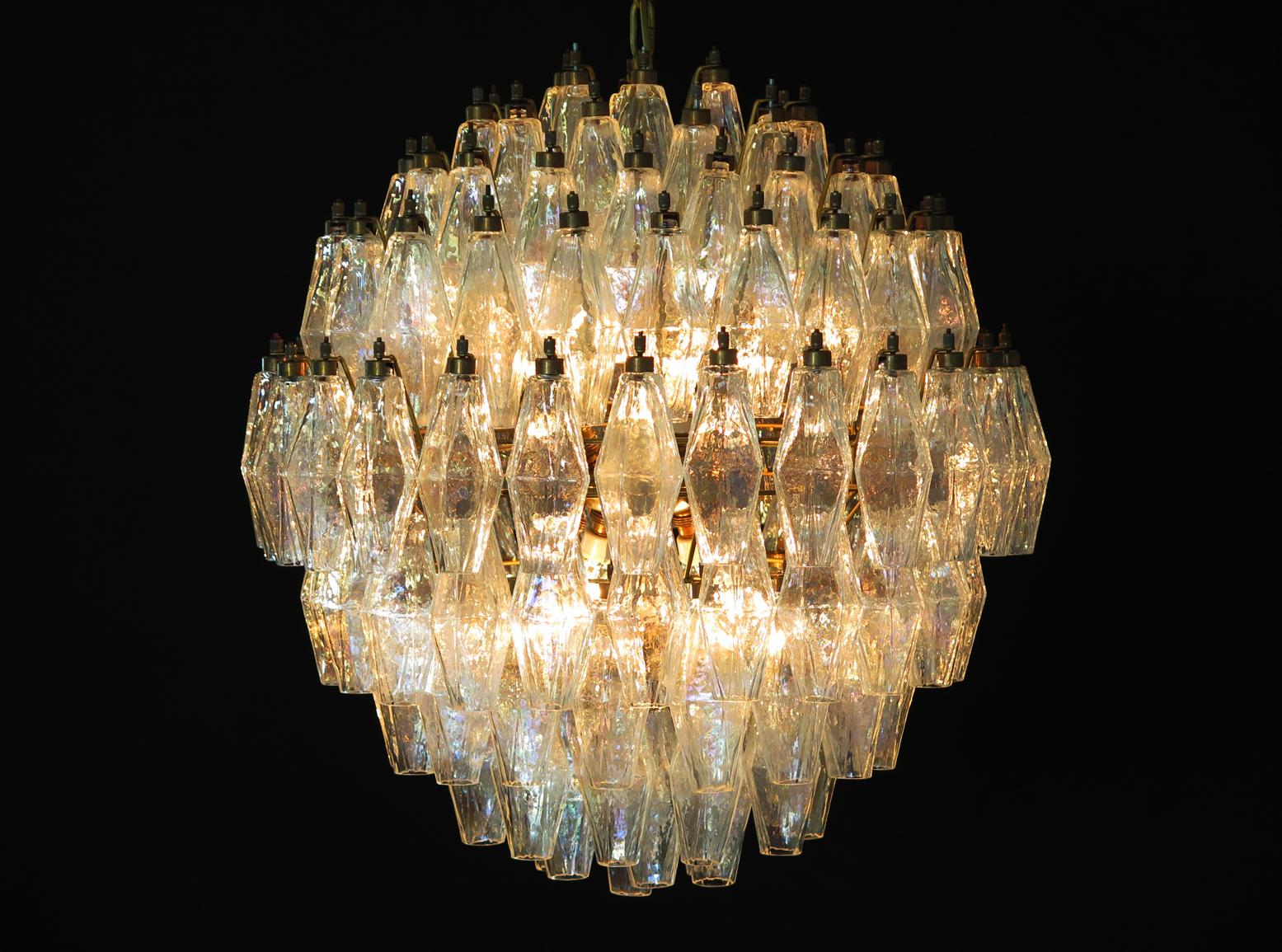 Amazing Spherical Murano Poliedri Candelier, 140 Iridescent Poliedri For Sale 3