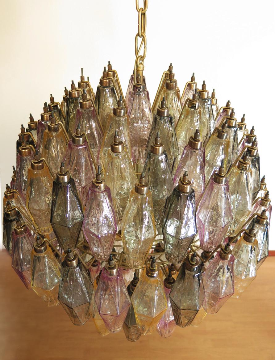 Magnifique lustre sphérique Poliedri de Murano, 140 verres multicolores en vente 5