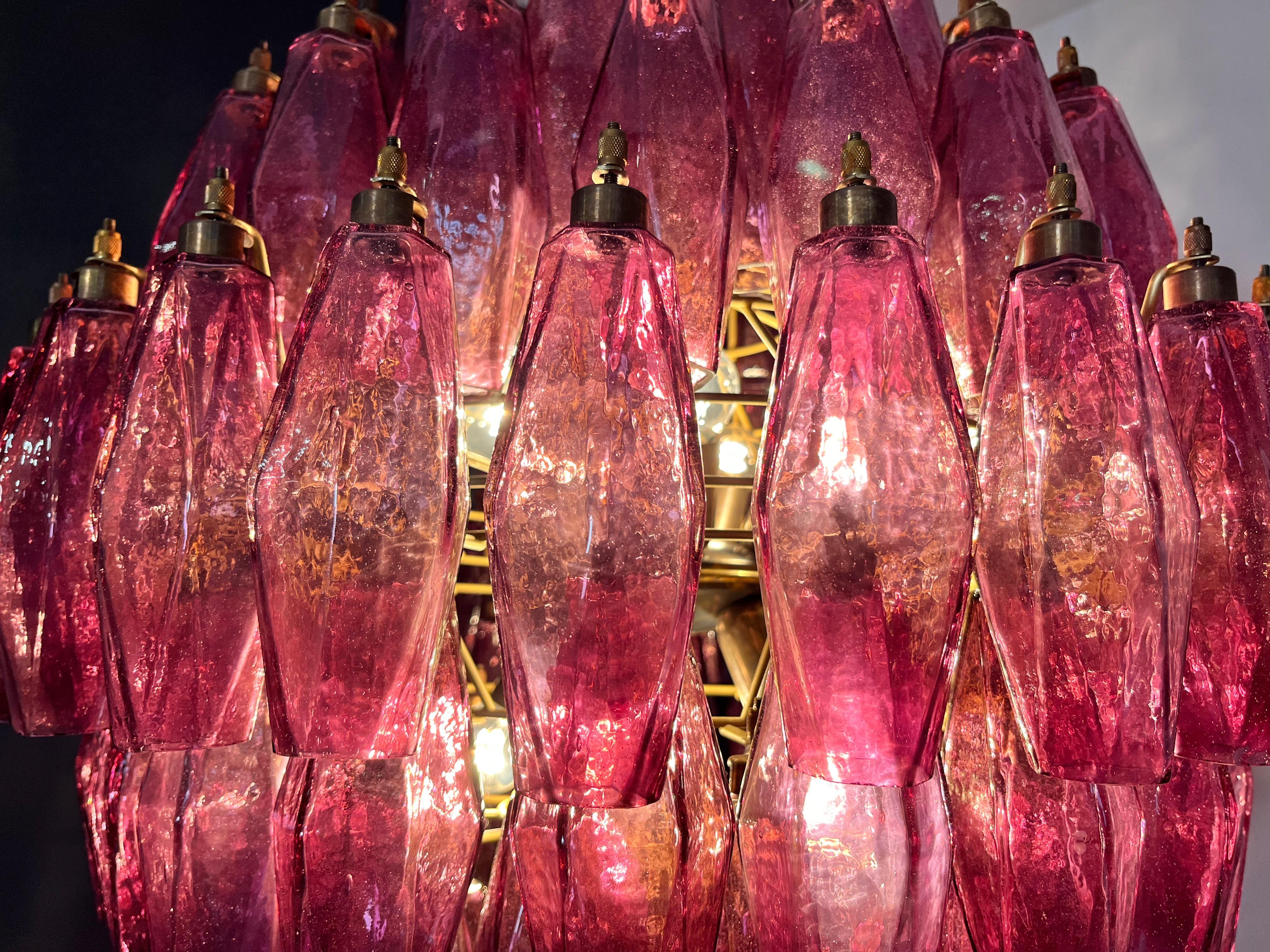 Amazing spherical Murano polyhedra Candelier - 140 amethyst polyhedra For Sale 11