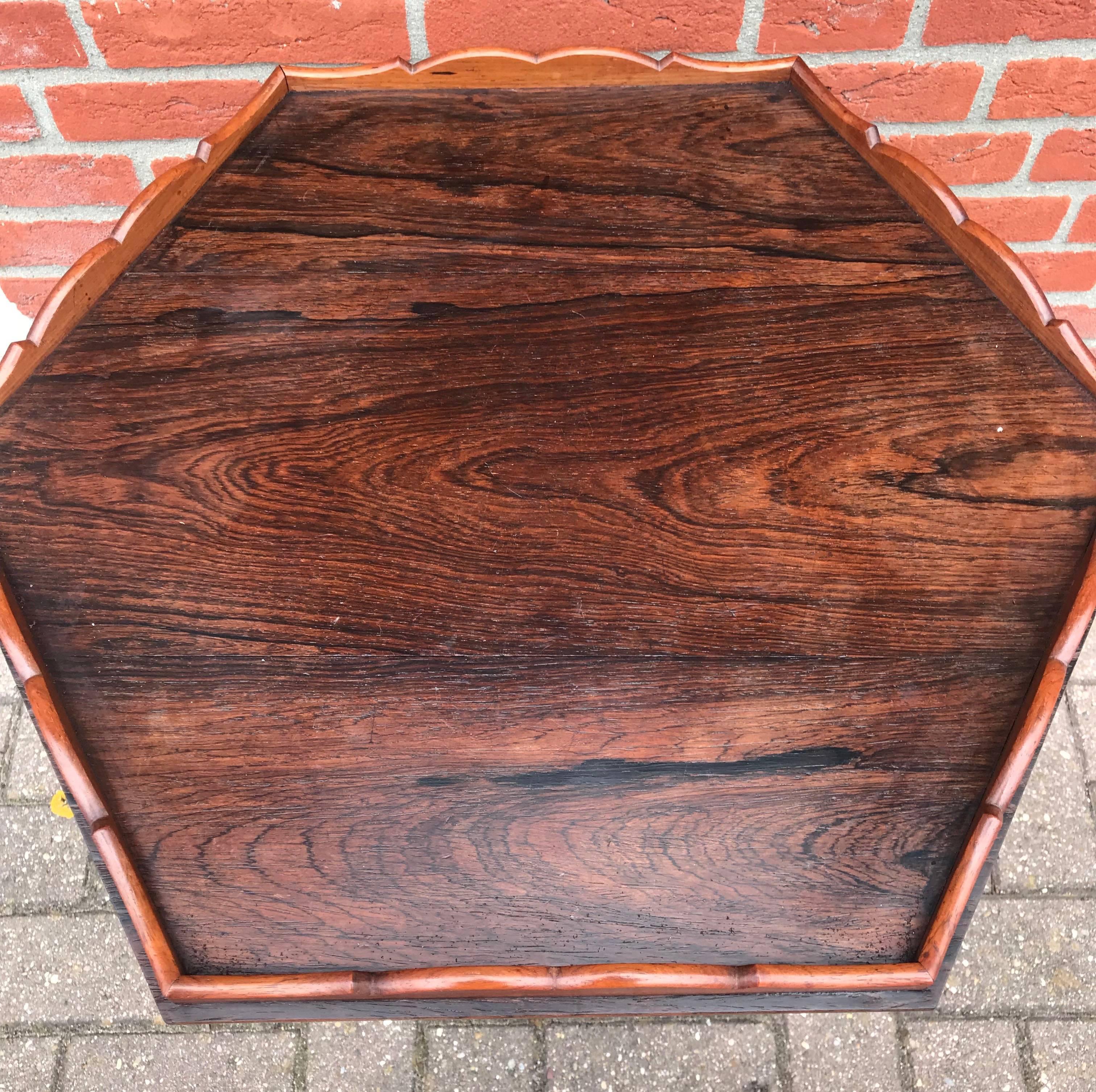 European Amazing & Stylish Wine Table or End Table with Hexagonal Top on Tripod  Base For Sale