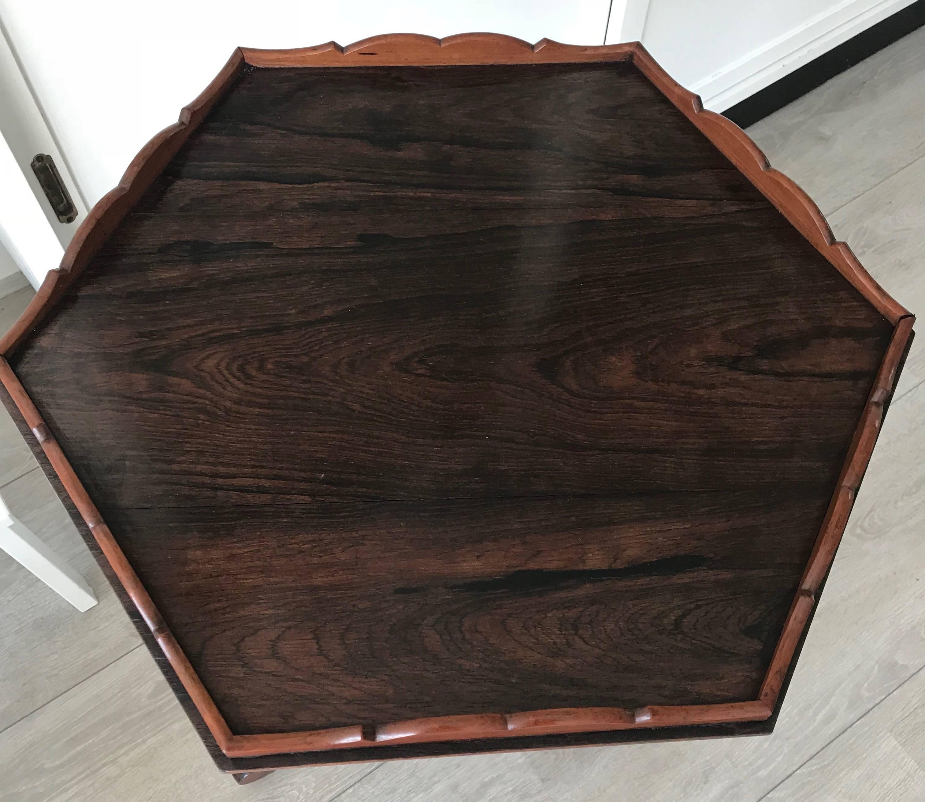 Amazing & Stylish Wine Table or End Table with Hexagonal Top on Tripod  Base For Sale 1