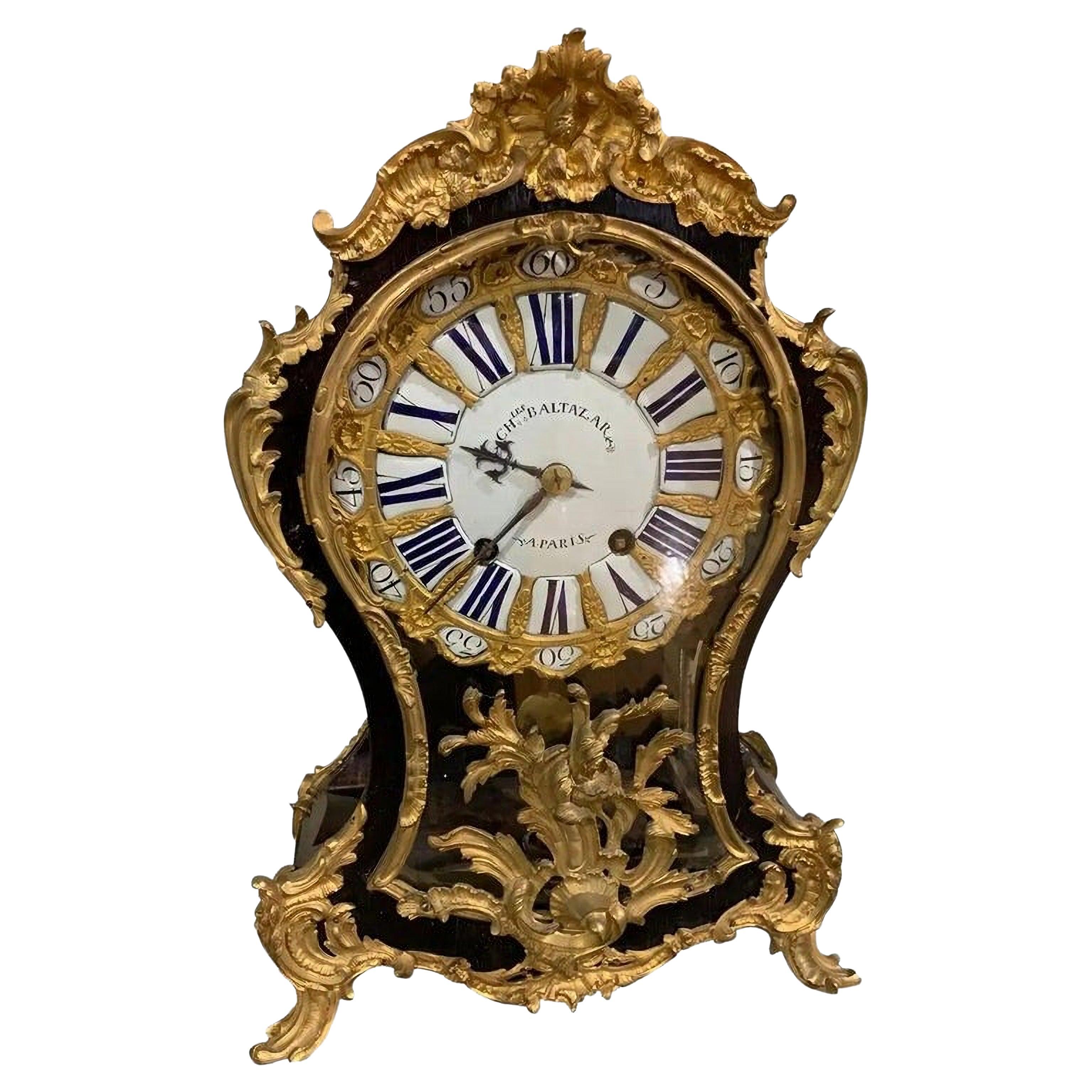  Amazing Table Clock "Charles Baltazar/a Paris" 1760, 18th Century All Restored For Sale