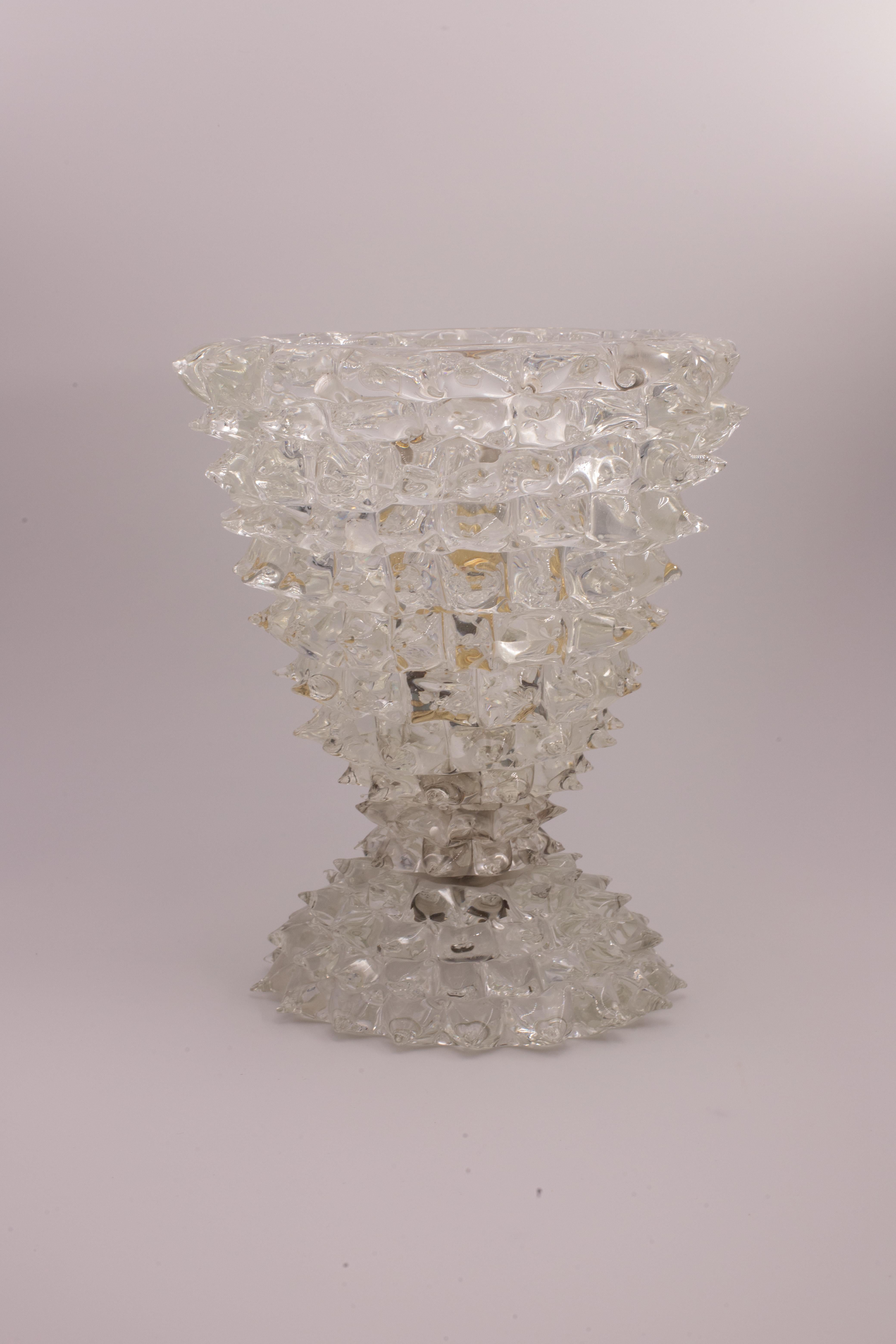 Amazing Table Lamp in Rostrato Murano Glass Vase for Barovier & Toso, 1940s For Sale 5
