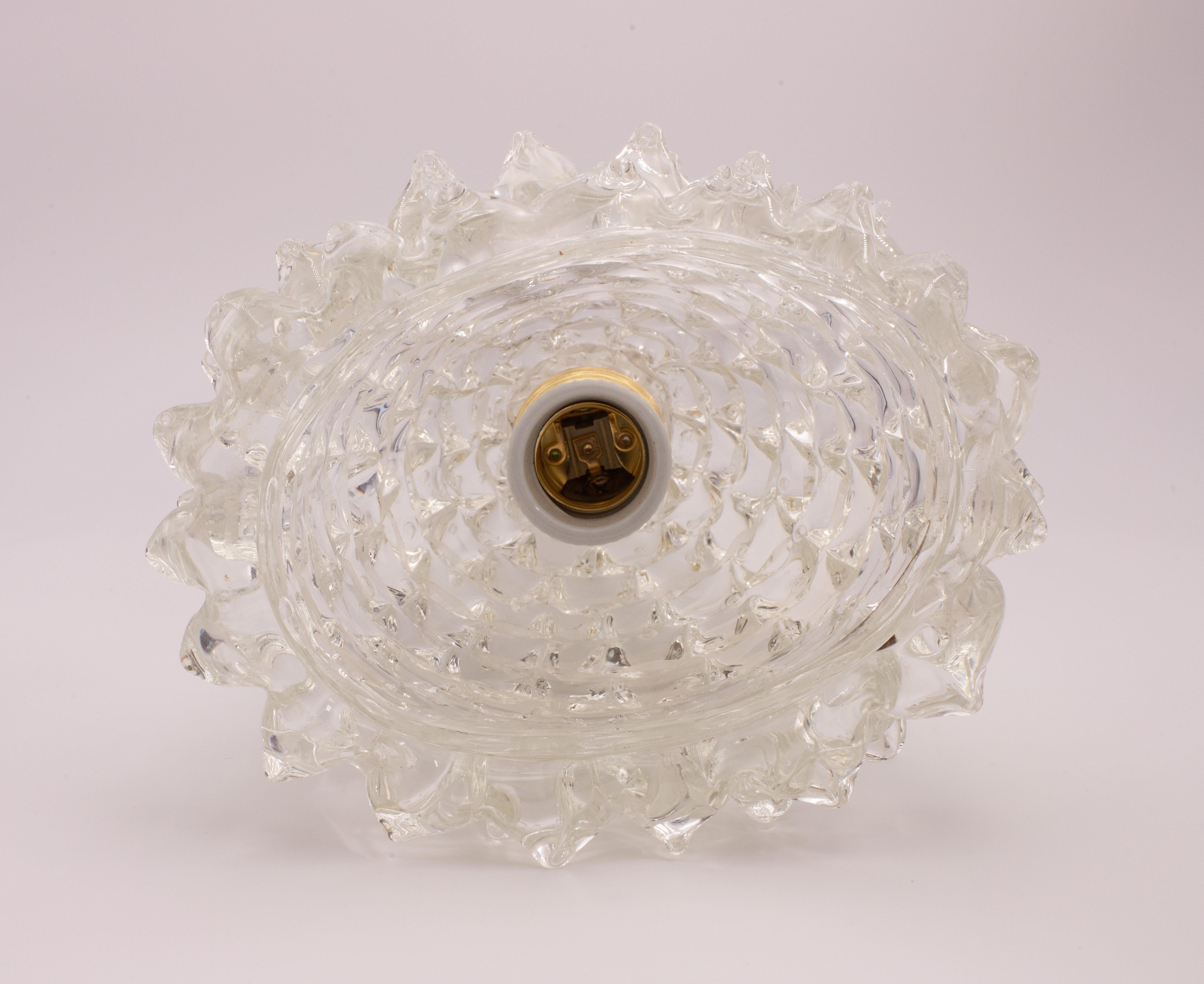 Erstaunliche Tischlampe aus Murano-Glas in Rostrato-Vase für Barovier & Toso, 1940er Jahre im Angebot 5