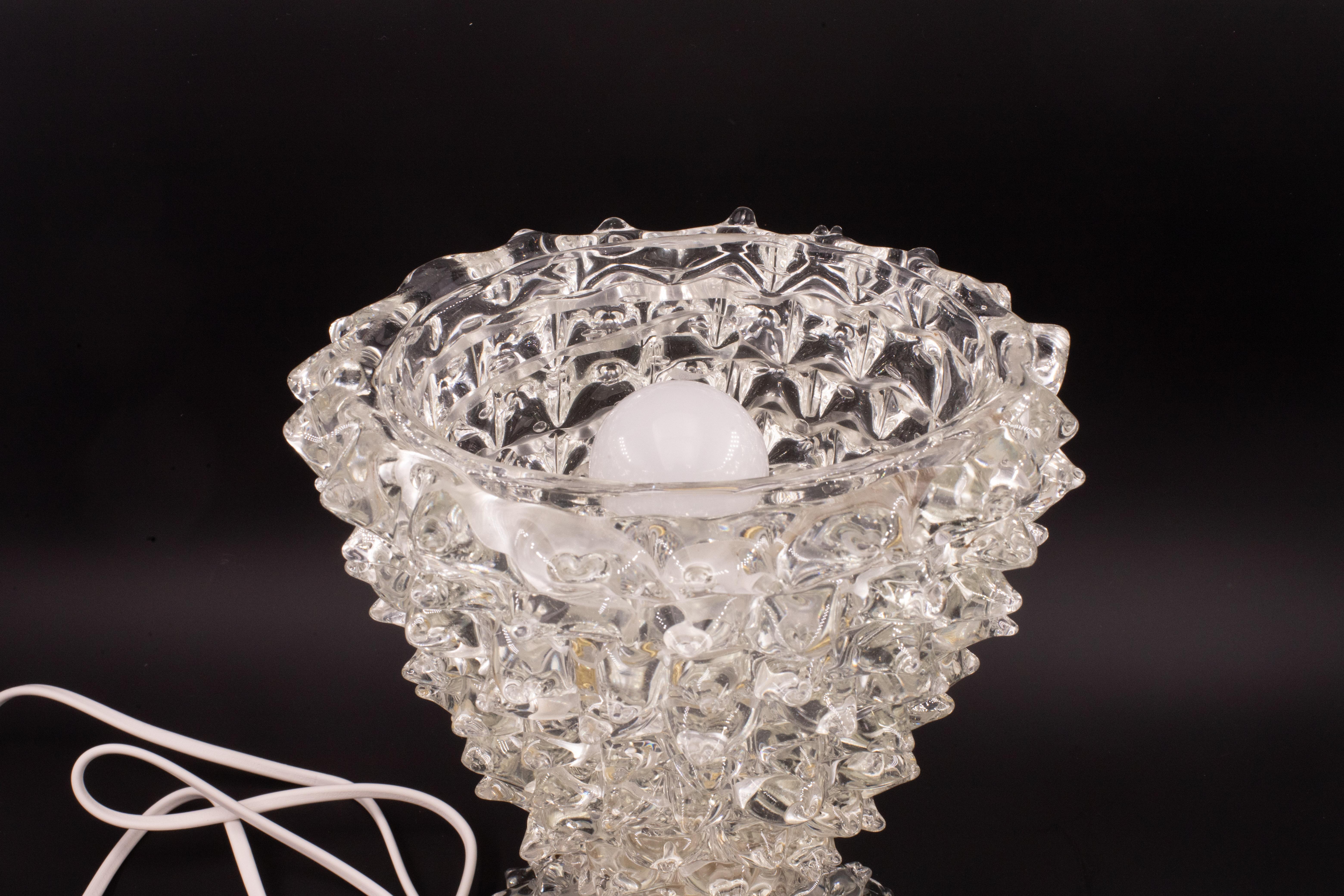 Erstaunliche Tischlampe aus Murano-Glas in Rostrato-Vase für Barovier & Toso, 1940er Jahre im Zustand „Gut“ im Angebot in Roma, IT