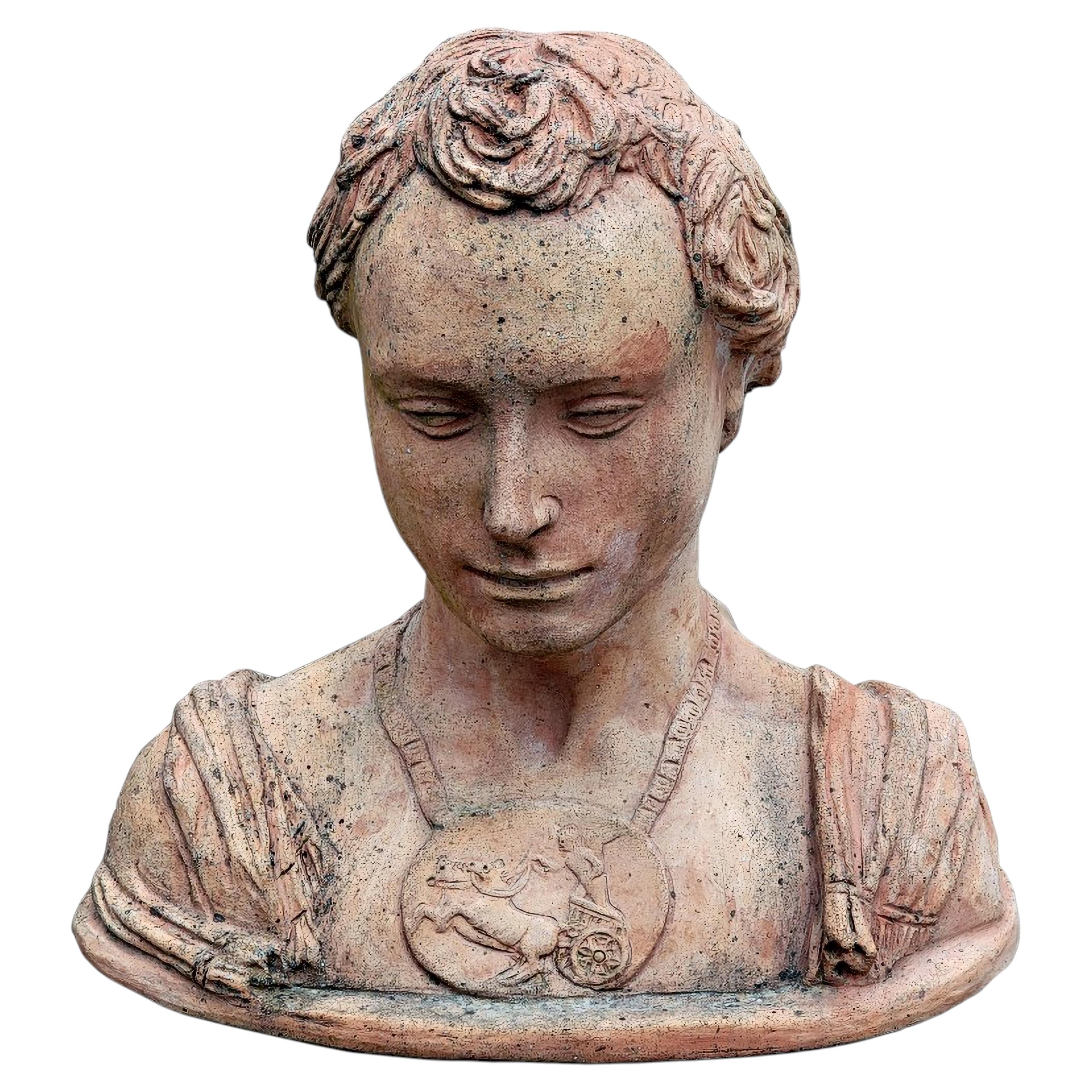 Amazing TERRACOTTA BUST OF THE SON OF "GATTAMELATA" - BY DONATELLO 21st Century For Sale