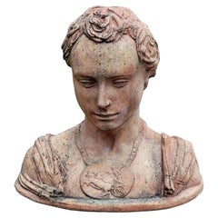 Incroyable TERRACOTTA BUST DU FILS DE "GATTAMELATA" - PAR DONATELLO 21ème siècle
