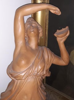 Amazing Terracotta Statue Signed Charles Emile Joncery
