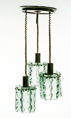 Amazing Three Pendants Attributed to Fontana Arte, 1970