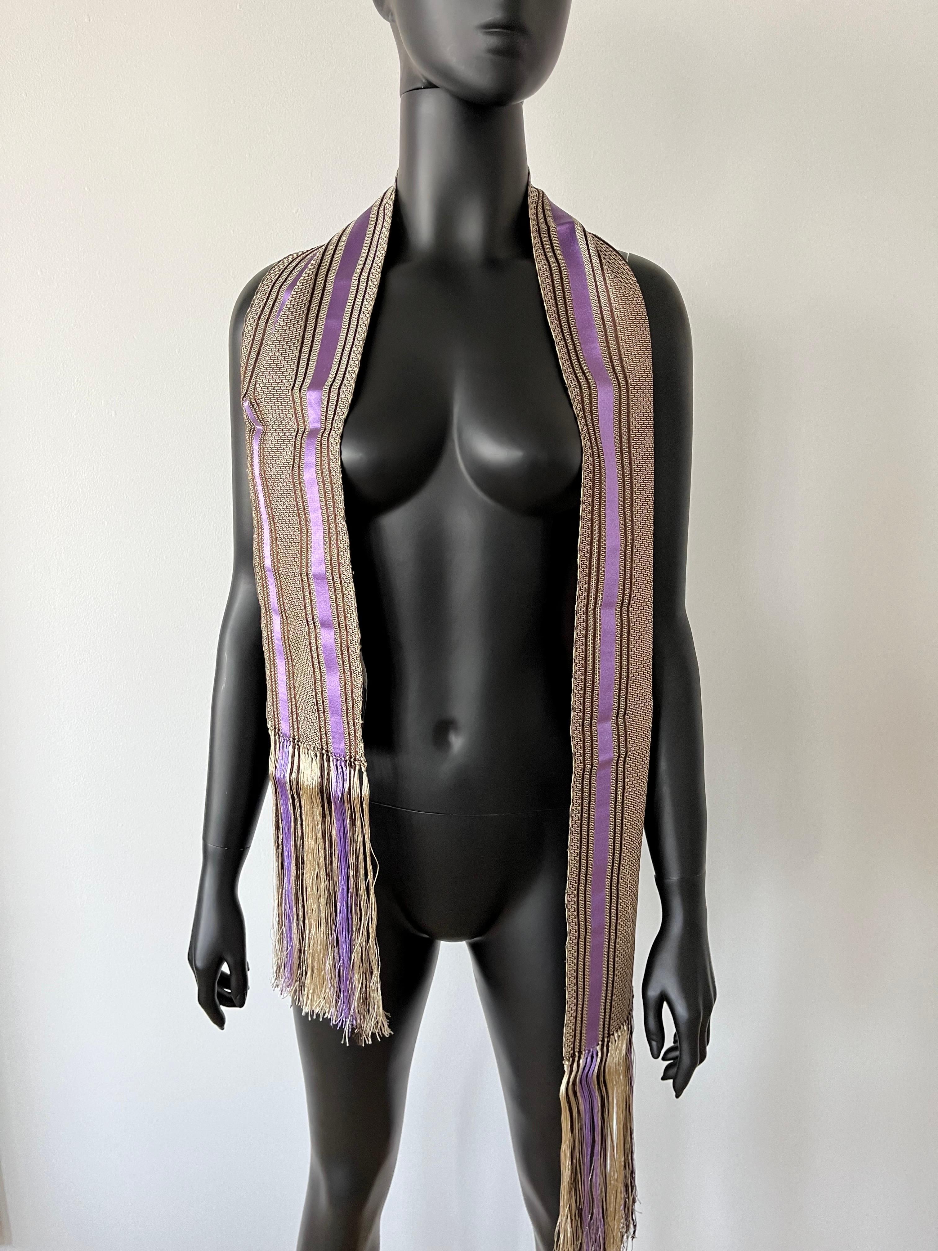Amazing Tom Ford for Gucci Striped Tassel Scarf - Gender Neutral For Sale 8