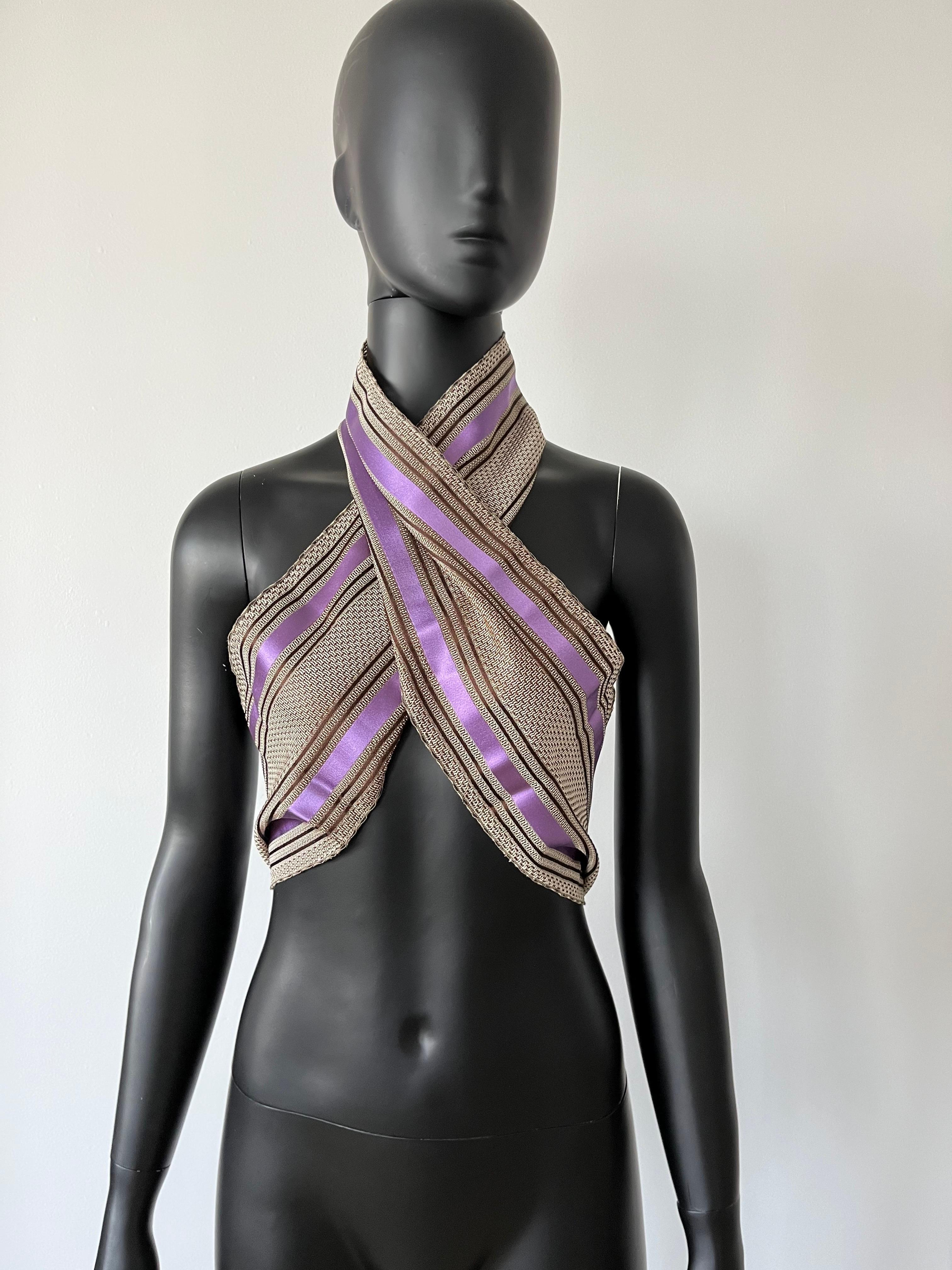 Außergewöhnlicher gestreifter Schal von Tom Ford für Gucci mit Quaste - Feuerschutz Neutral für Damen oder Herren im Angebot