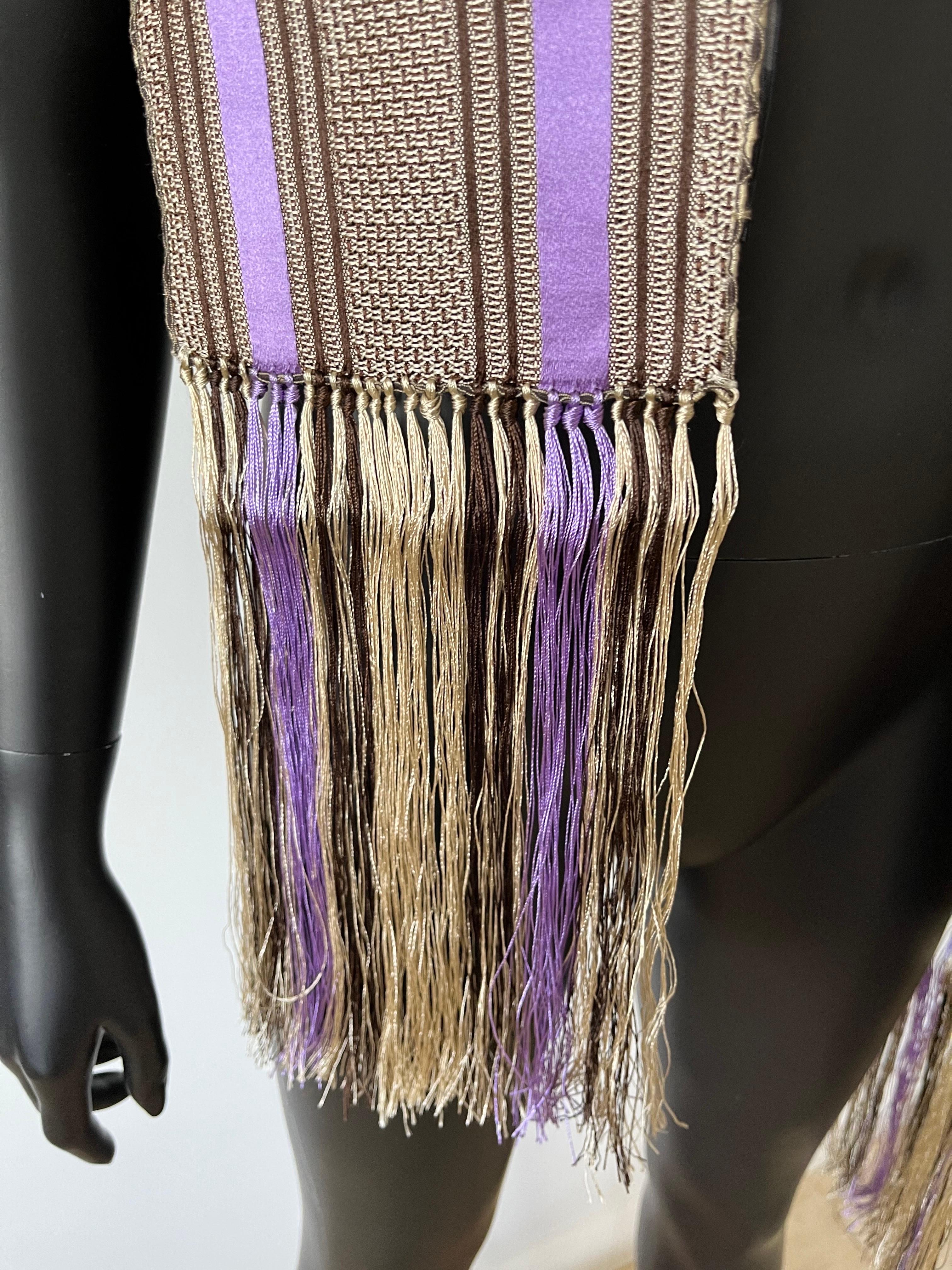 Amazing Tom Ford for Gucci Striped Tassel Scarf - Gender Neutral For Sale 1