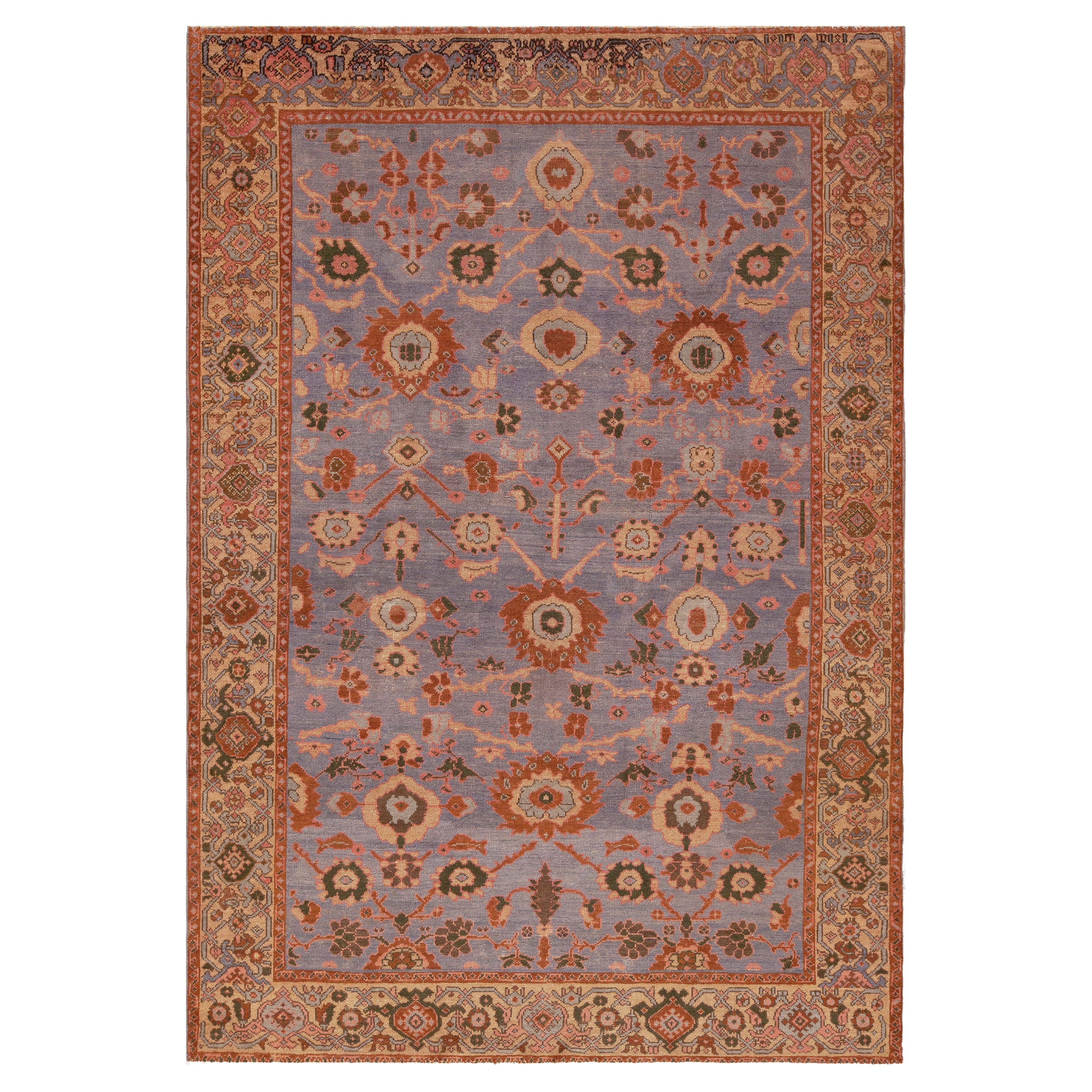 Amazing Tribal Allover Design Room Size Antique Persian Malayer Rug 7' x 9'5" For Sale