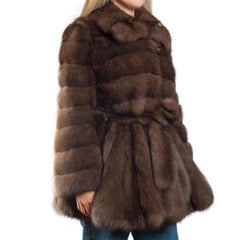 Superbe manteau Tsoukas Bros en Zibeline Brown (Sable) , taille 42