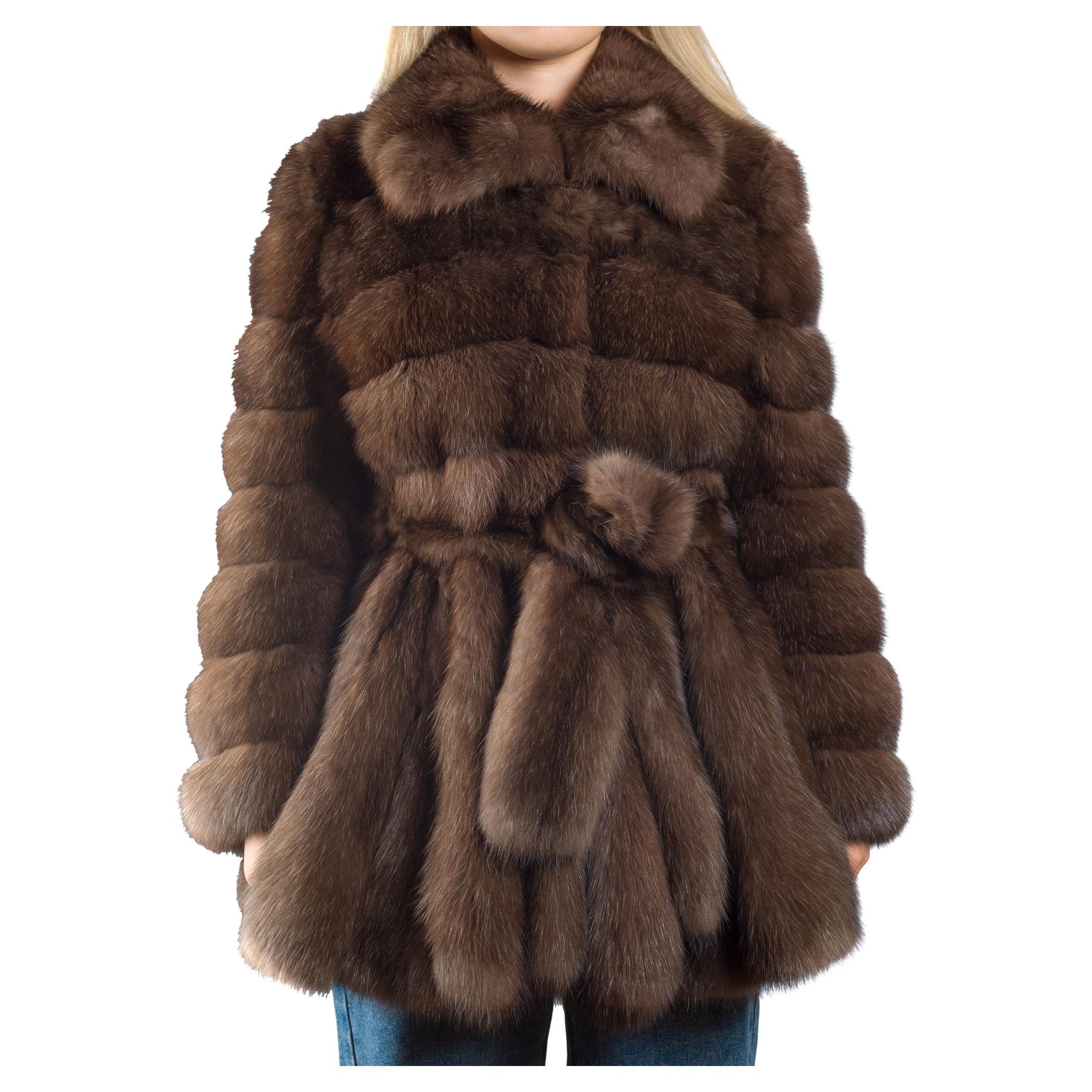 Incredibile cappotto Tsoukas Bros in Zibeline marrone (Sable), taglia 42