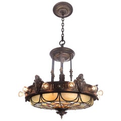 Antique Amazing Tudor Style Library Chandeliers