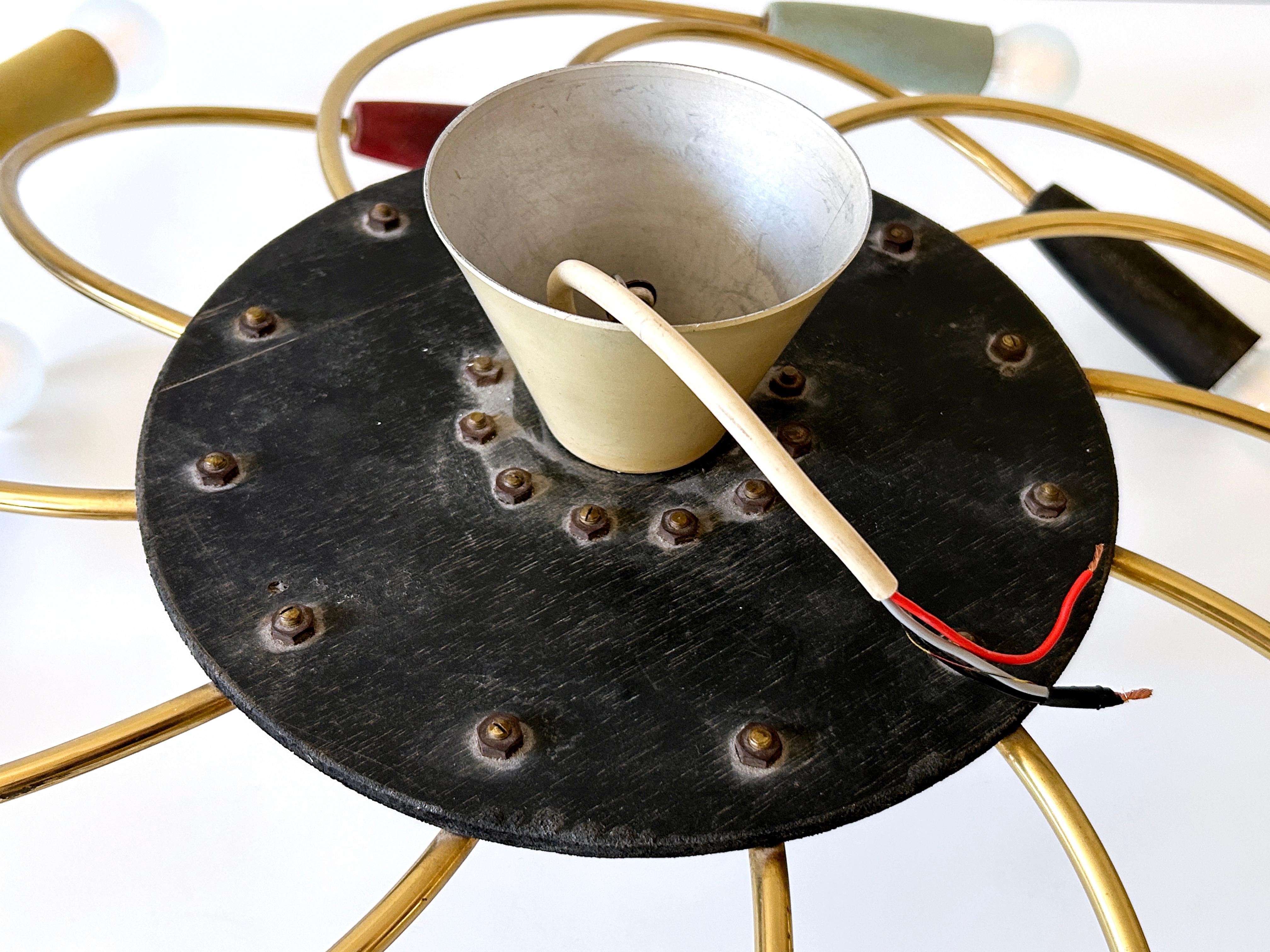 Amazing Twelve-Flamed Sputnik Chandelier or Ceiling Lamp 'Tornado' Germany 1950s For Sale 13