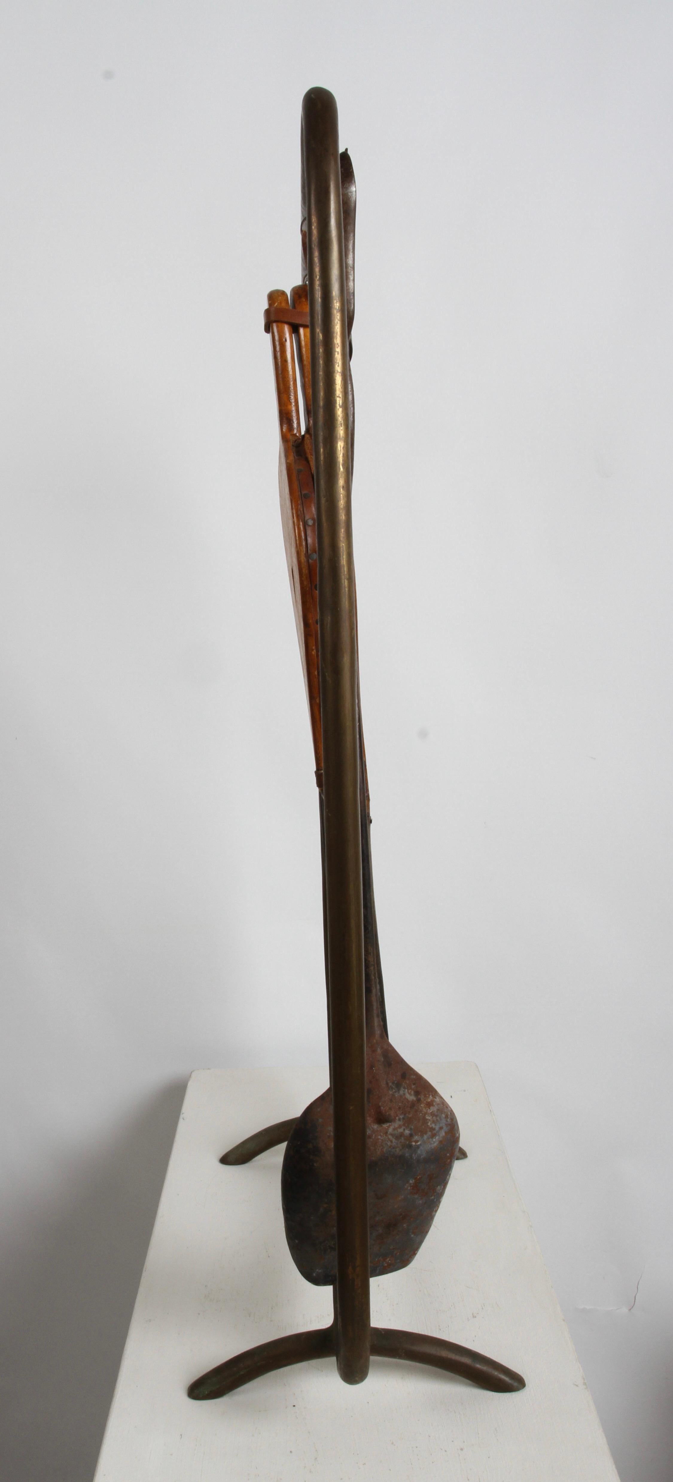 Amazing Unique Artisan Hand Wrought Italian Mid-Century Fireplace Tools & Stand en venta 6