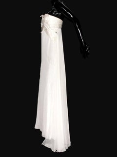 Amazing VERSACE Strapless Beaded Goddess Evening Wedding Bridal Gown Dress 42