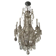 Amazing Vintage 10 Light Crystal and Silver Plated Chandelier