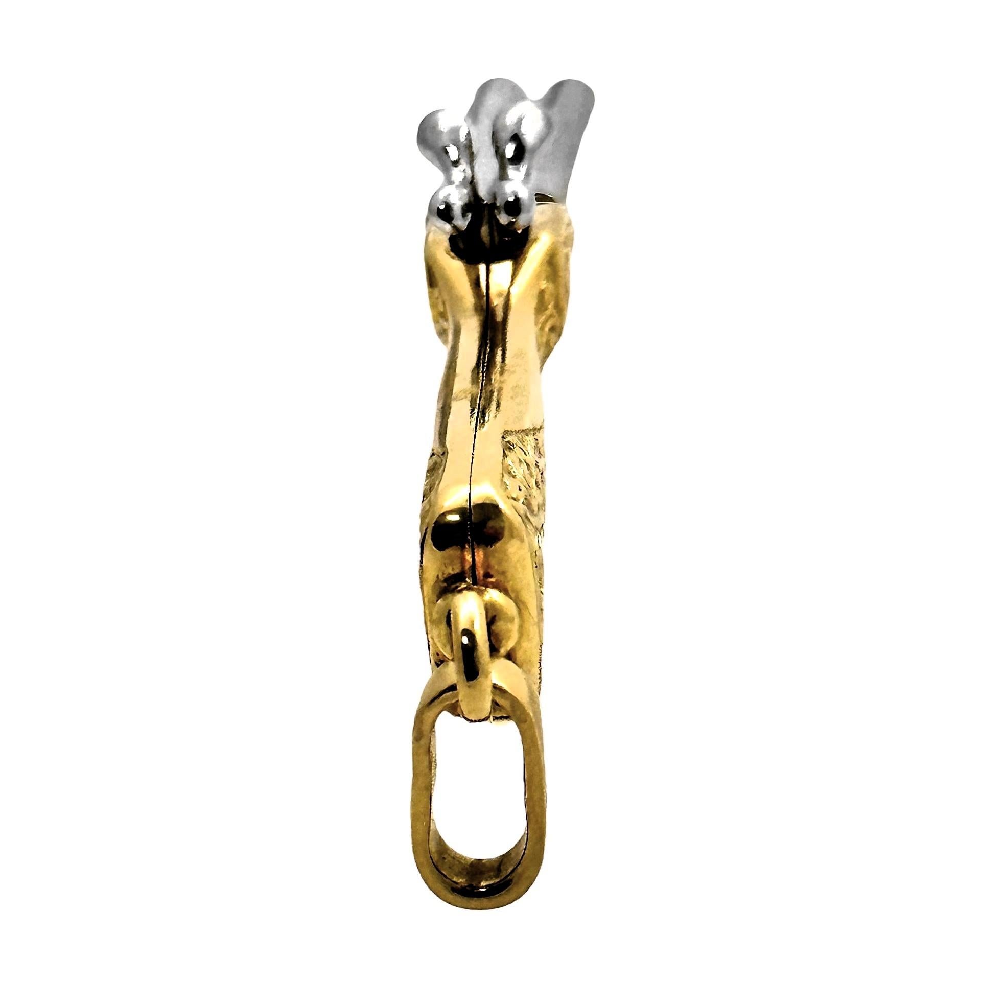 Erstaunlich Vintage 18K Gold Double Barrel Anhänger, die tatsächlich feuert Kappen 1