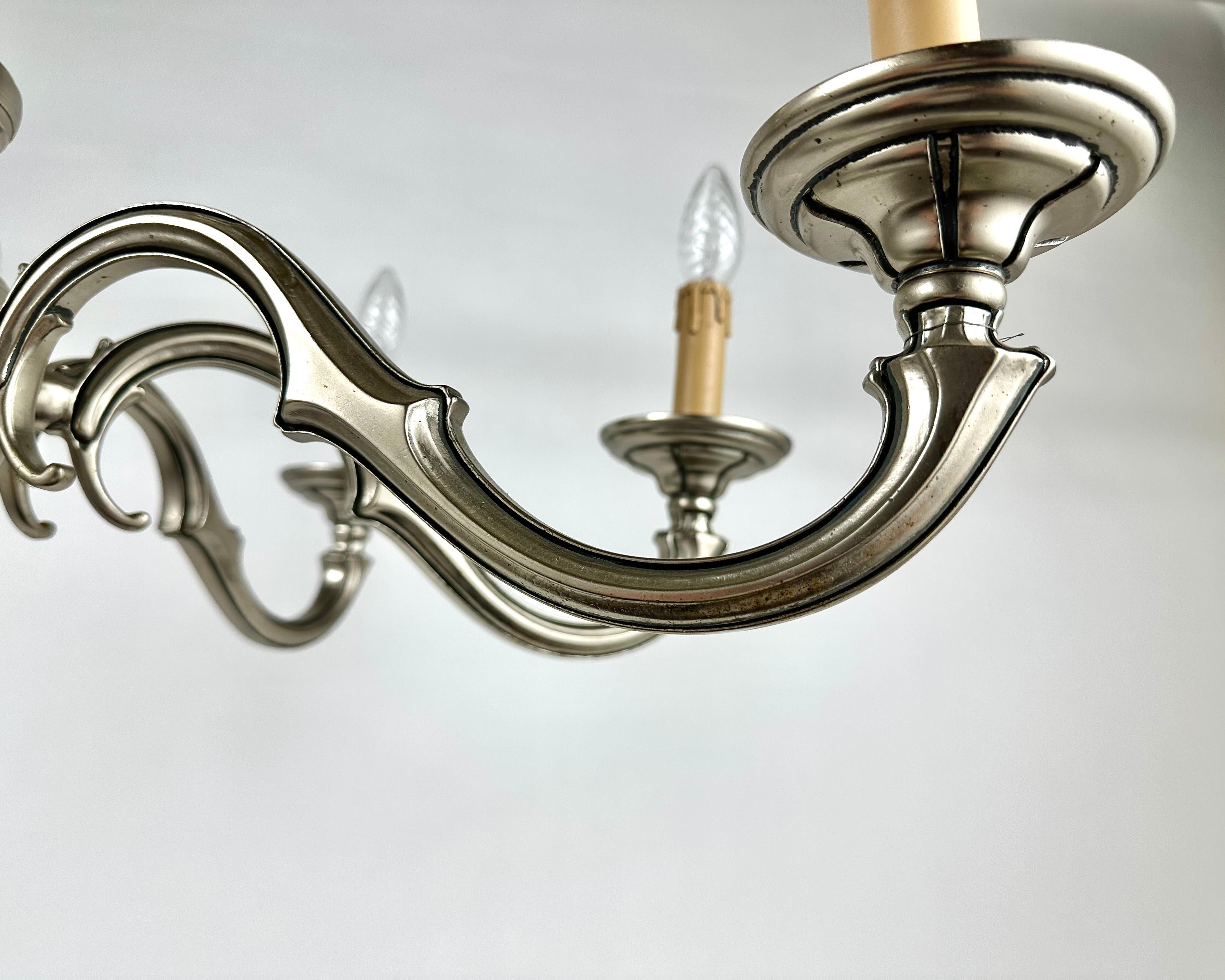 Amazing Vintage Bronze Chandelier For 8 Light Bulbs, Belgium 1970s  For Sale 4