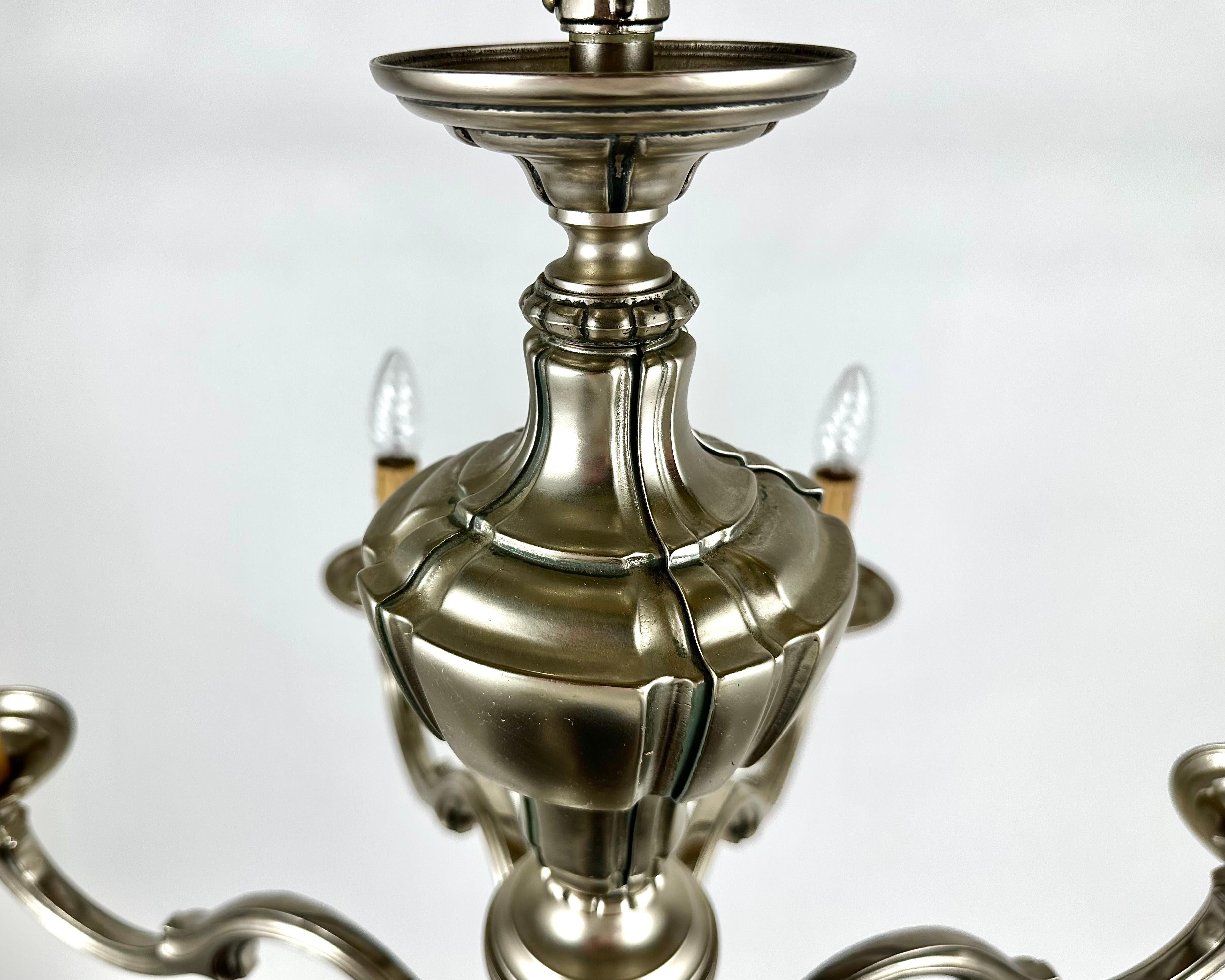 Amazing Vintage Bronze Chandelier For 8 Light Bulbs, Belgium 1970s  For Sale 5