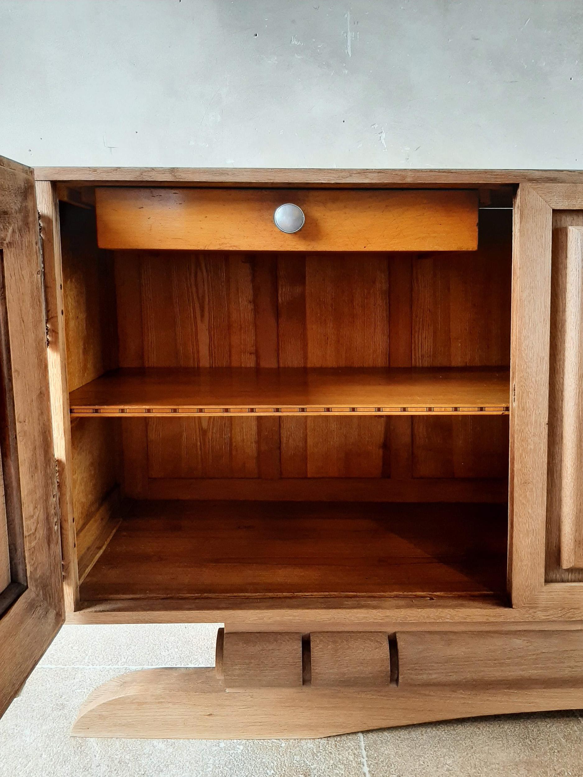 Amazing Vintage Design Sideboard by Charles Dudouyt in Bleached Oak 4