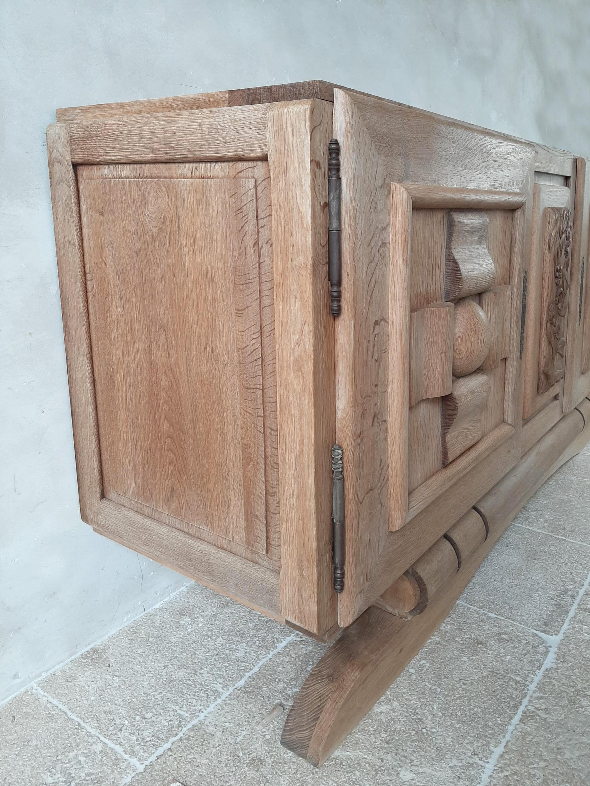 Mid-20th Century Amazing Vintage Design Sideboard by Charles Dudouyt in Bleached Oak