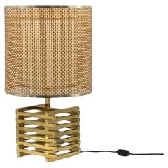 Amazing Vintage Table Lamp 'Spiga' in Heavy Brass by Enrico Tronconi, 1960s