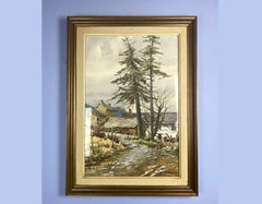 Amazing Vintage Watercolor by Belgian Painter Leon Klassens, 1970s