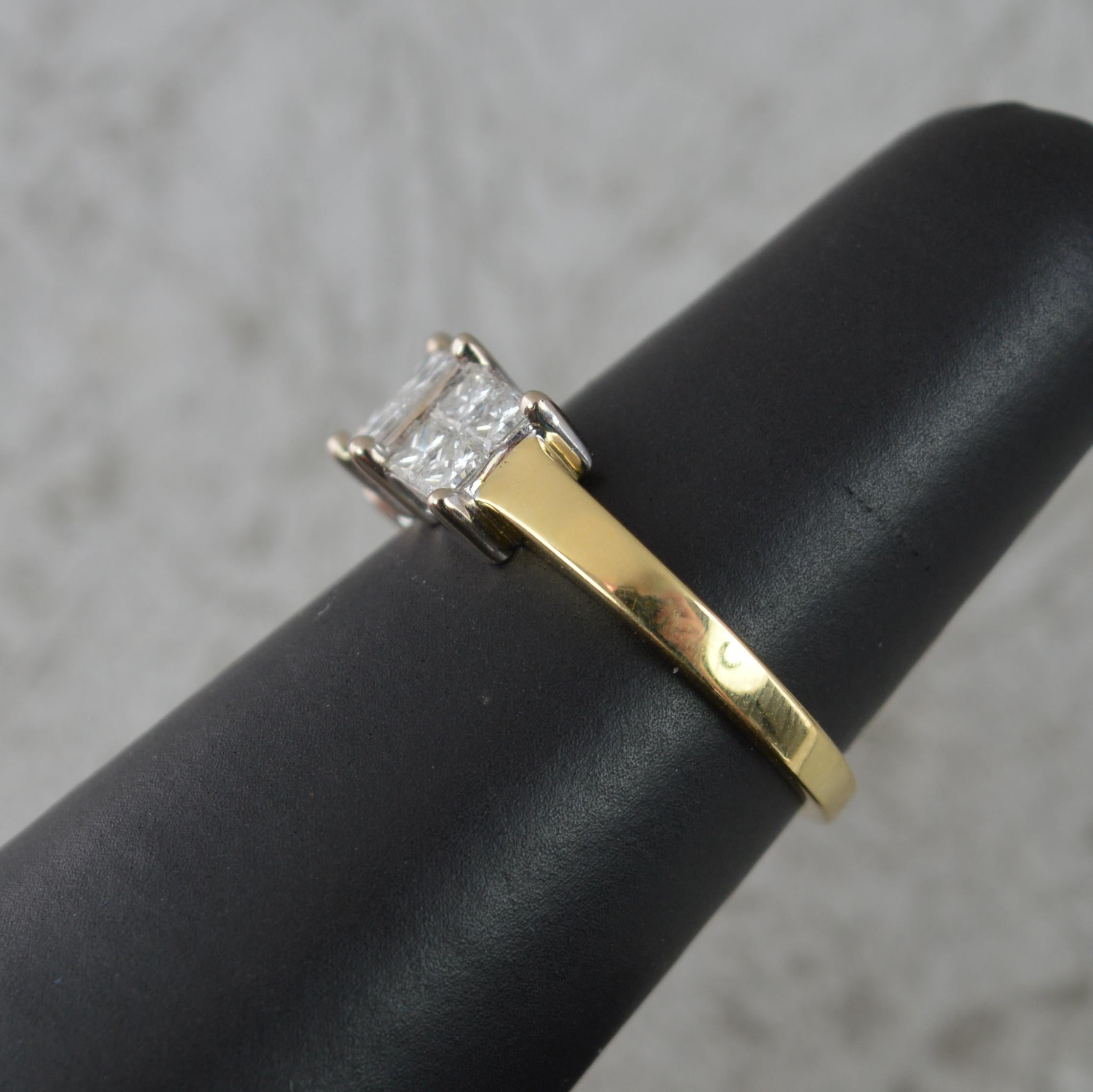 Dreifacher Cluster-Ring, VS 1,00 Karat Diamant und 18 Karat Gelbgold im Angebot 4