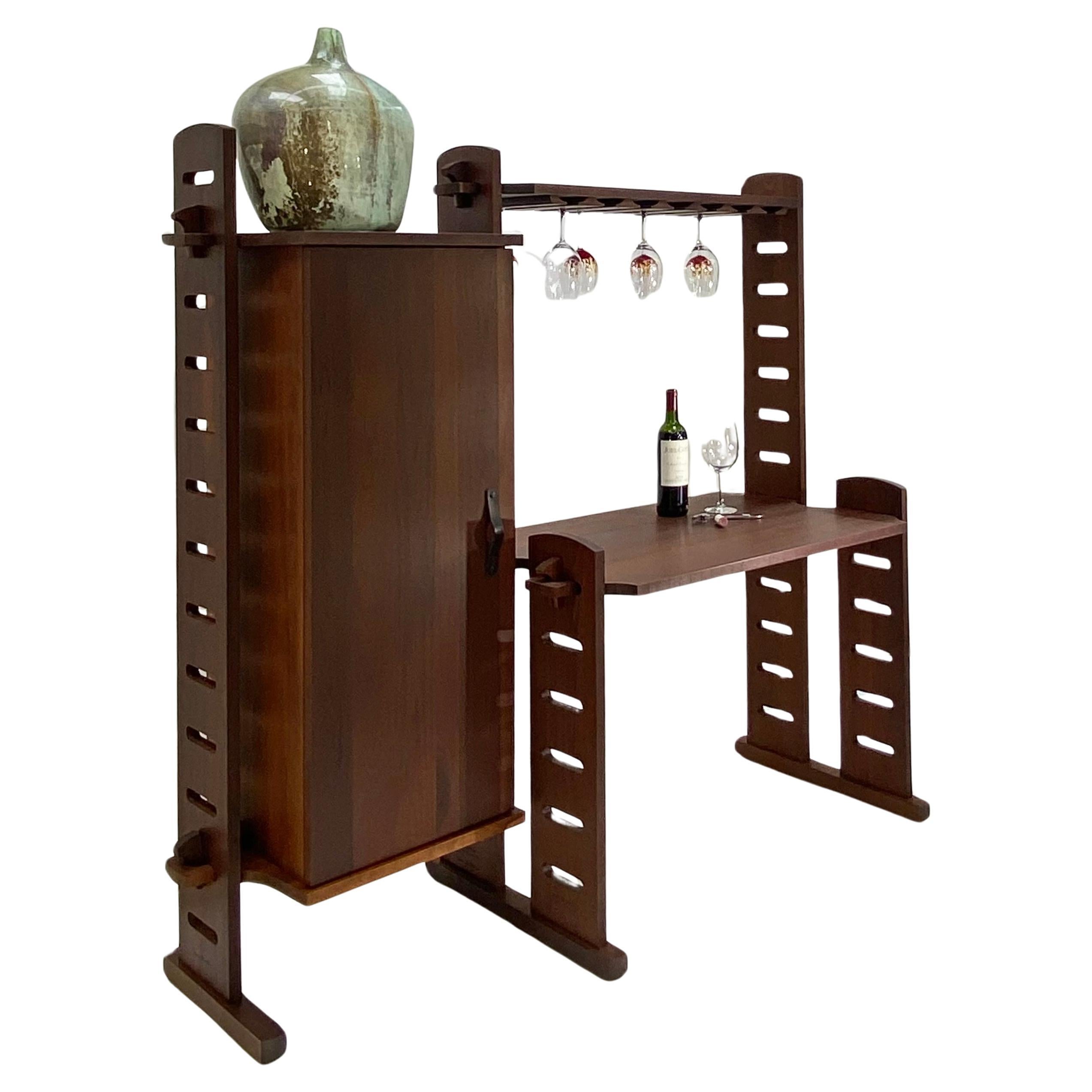 Mid-Century Modern Amazing Wall Unit and Wine Cabinet Shelving Composition by Dean Santner  For Sale