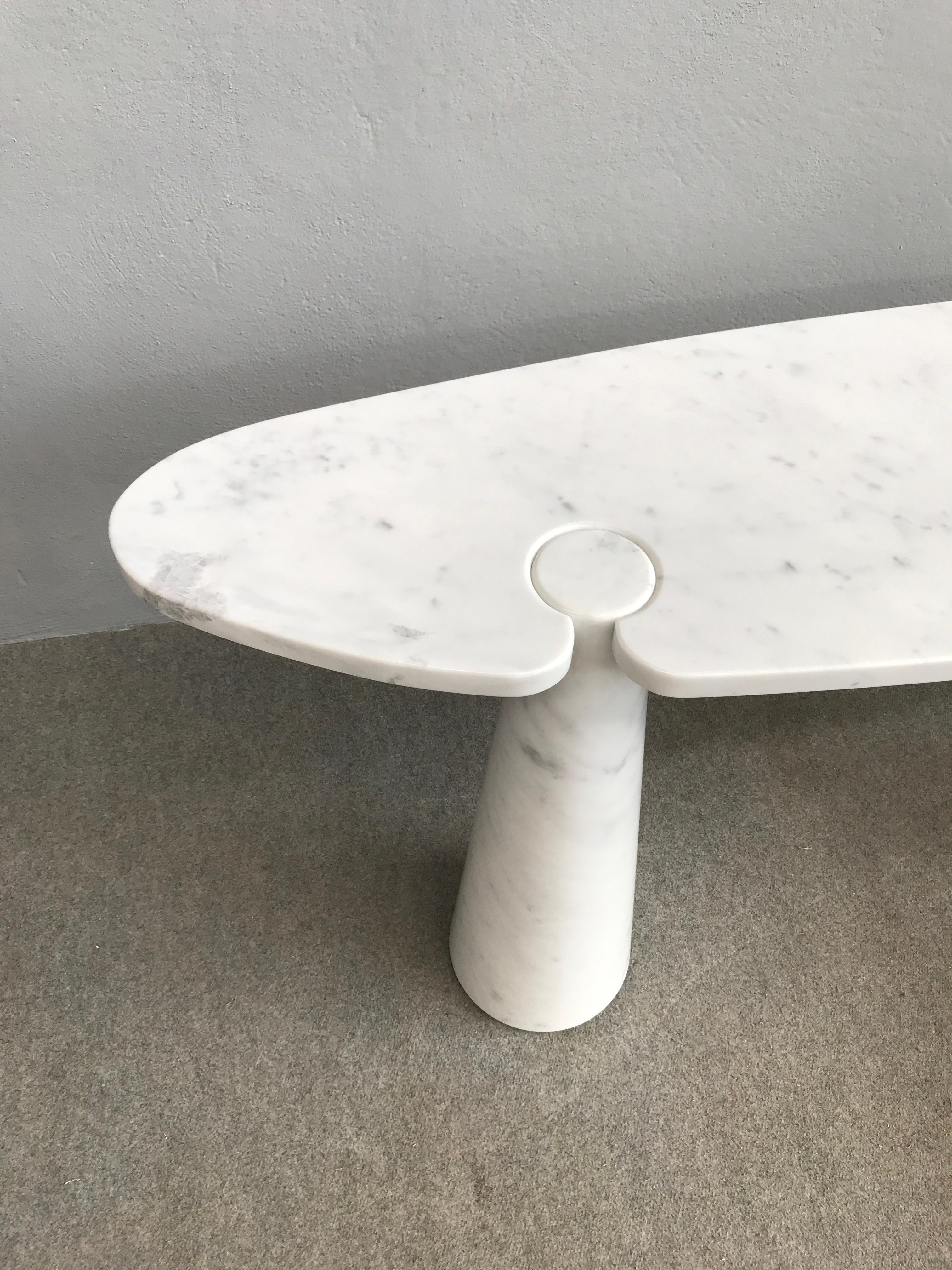 Amazing white marble console table by Angelo Mangiarotti 5